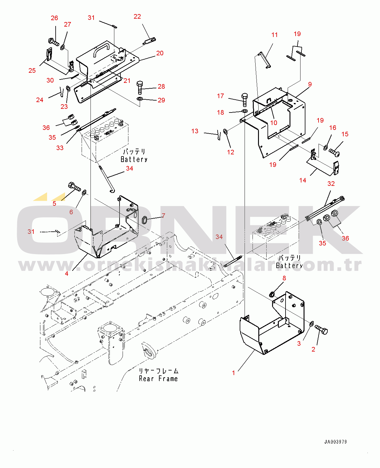 Komatsu WA150PZ-6 S/N 80001-UP Battery Case, Cover (#80001-)