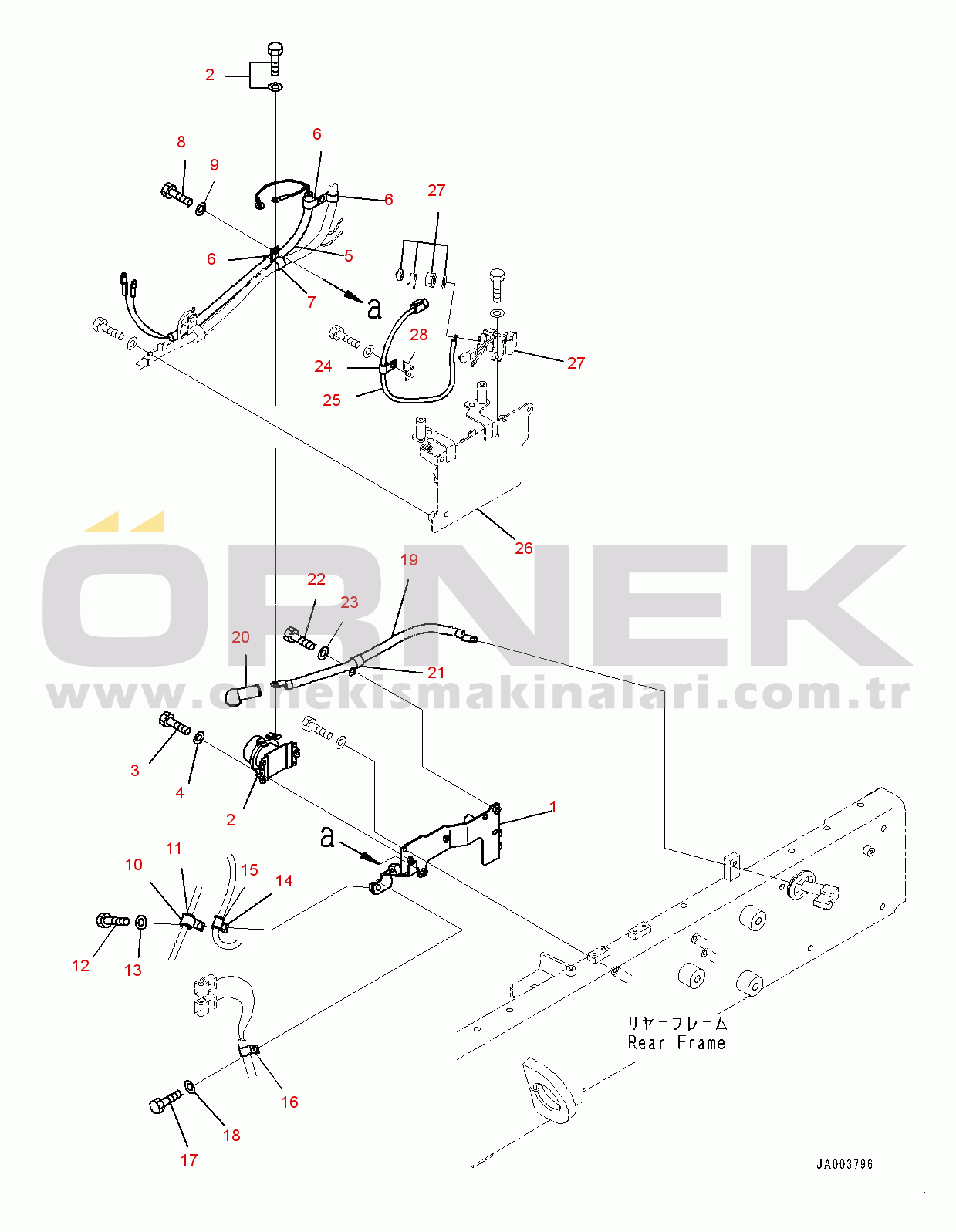 Komatsu WA150PZ-6 S/N 80001-UP Rear Electric Wiring Harness, Wiring Harness (2/2) (#80001-)