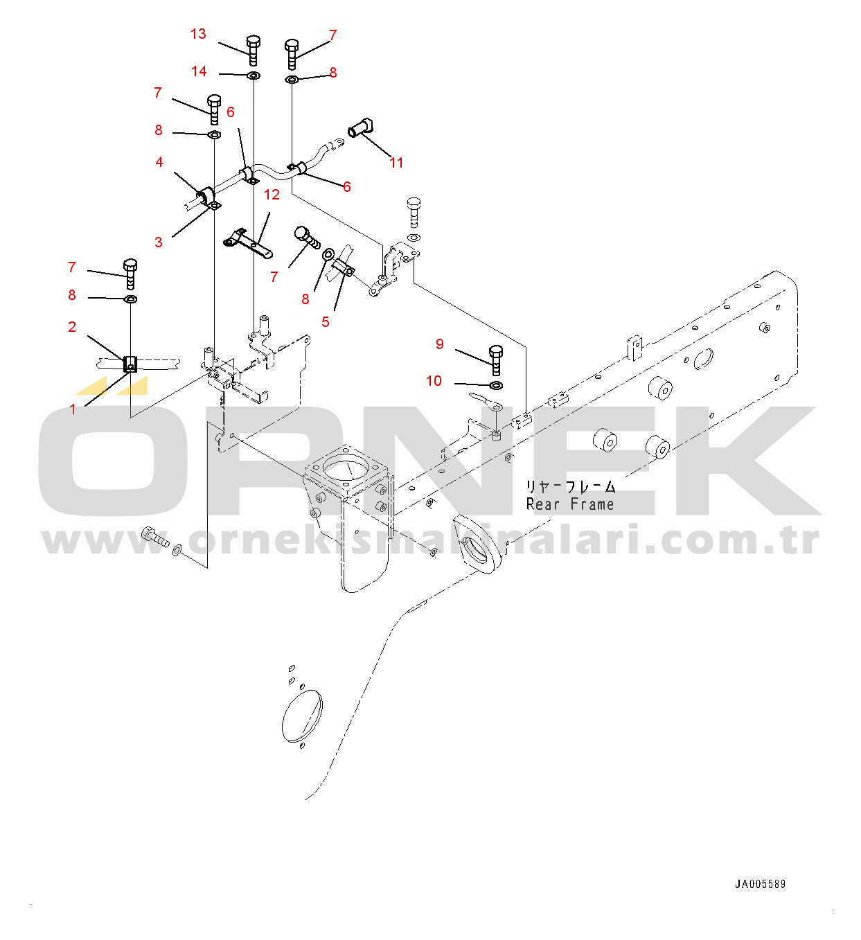Komatsu WA150PZ-6 S/N 80001-UP Rear Electric Wiring Harness, Wiring Harness Mounting, Engine (#80001-)