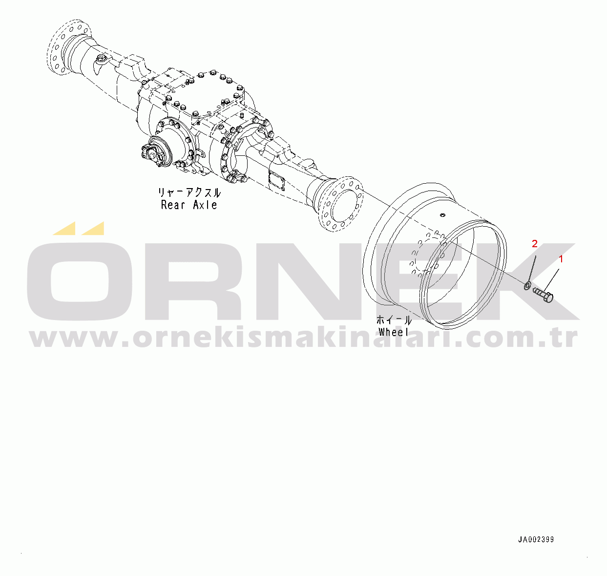 Komatsu WA150PZ-6 S/N 80001-UP Rear Axle, Mounting Parts (#80001-)