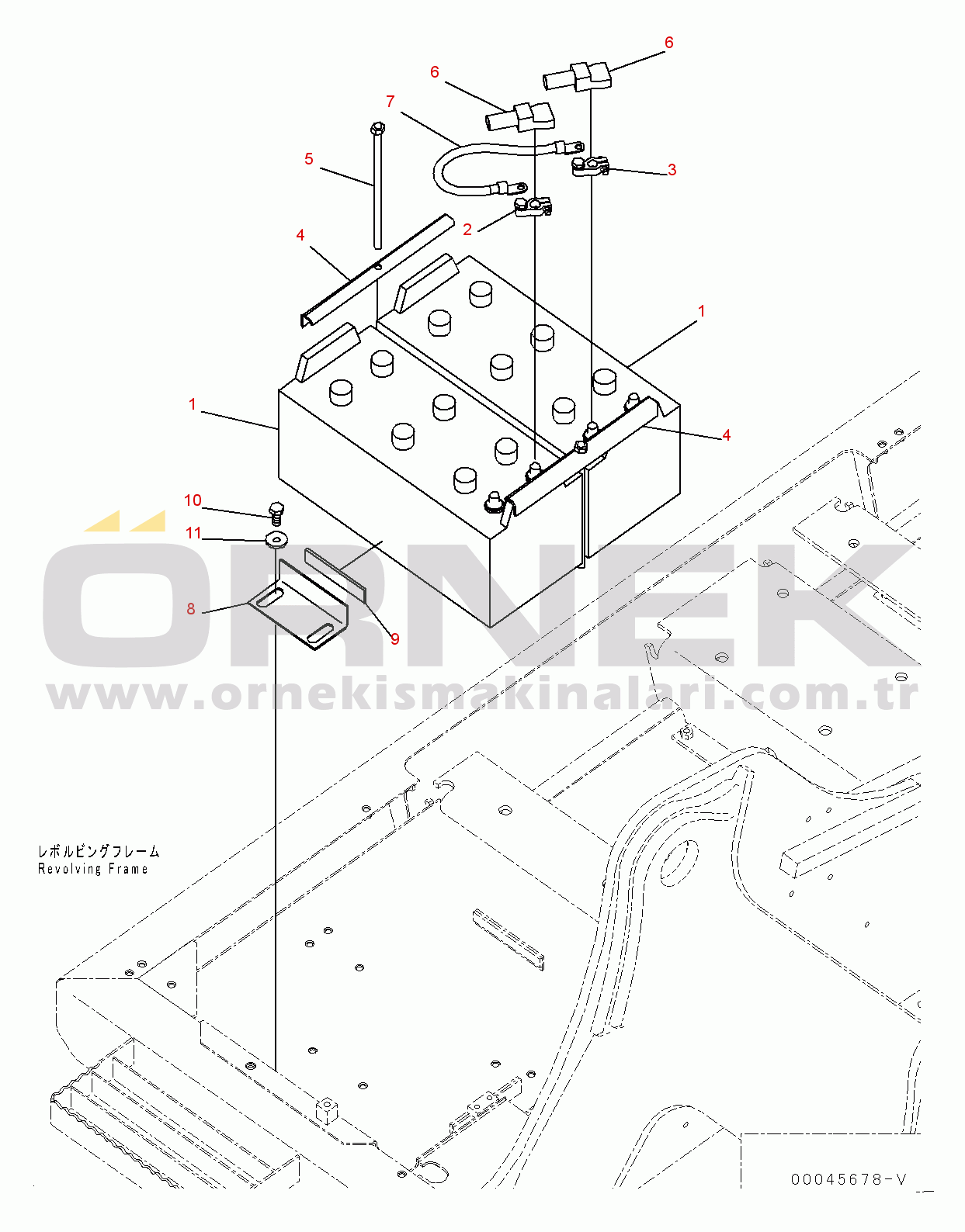 Komatsu PC200LC-8 S/N 350001-UP Battery (#350001-)