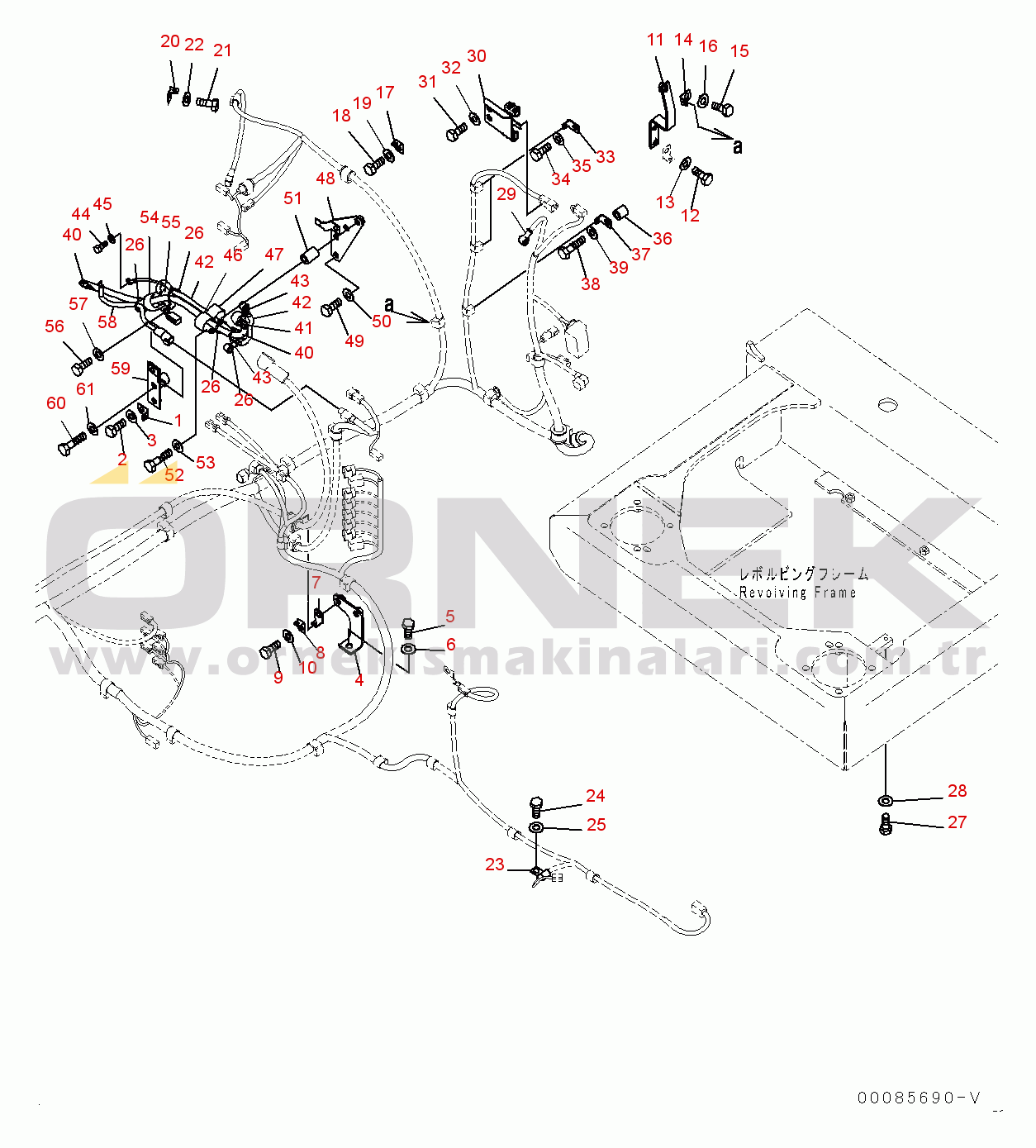 Komatsu PC200LC-8 S/N 350001-UP Electric Wiring Harness, Main Wiring Harness (3/3) (#350001-)