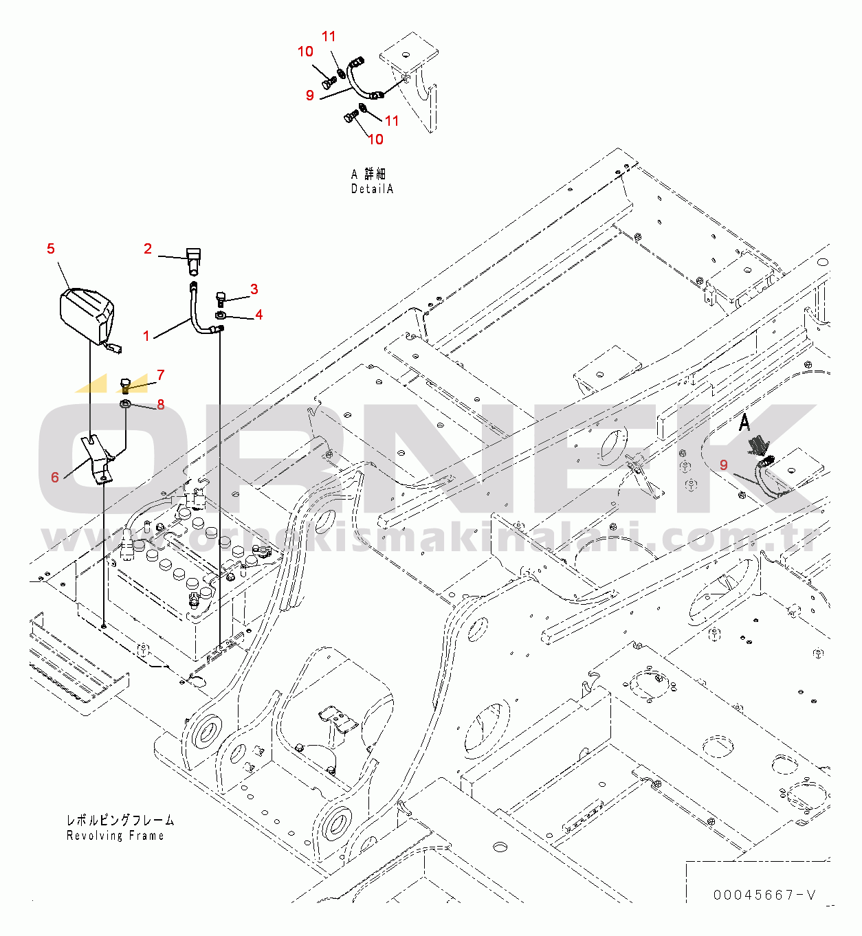 Komatsu PC200LC-8 S/N 350001-UP Electric Wiring Harness, Battery Case Side (#350001-)