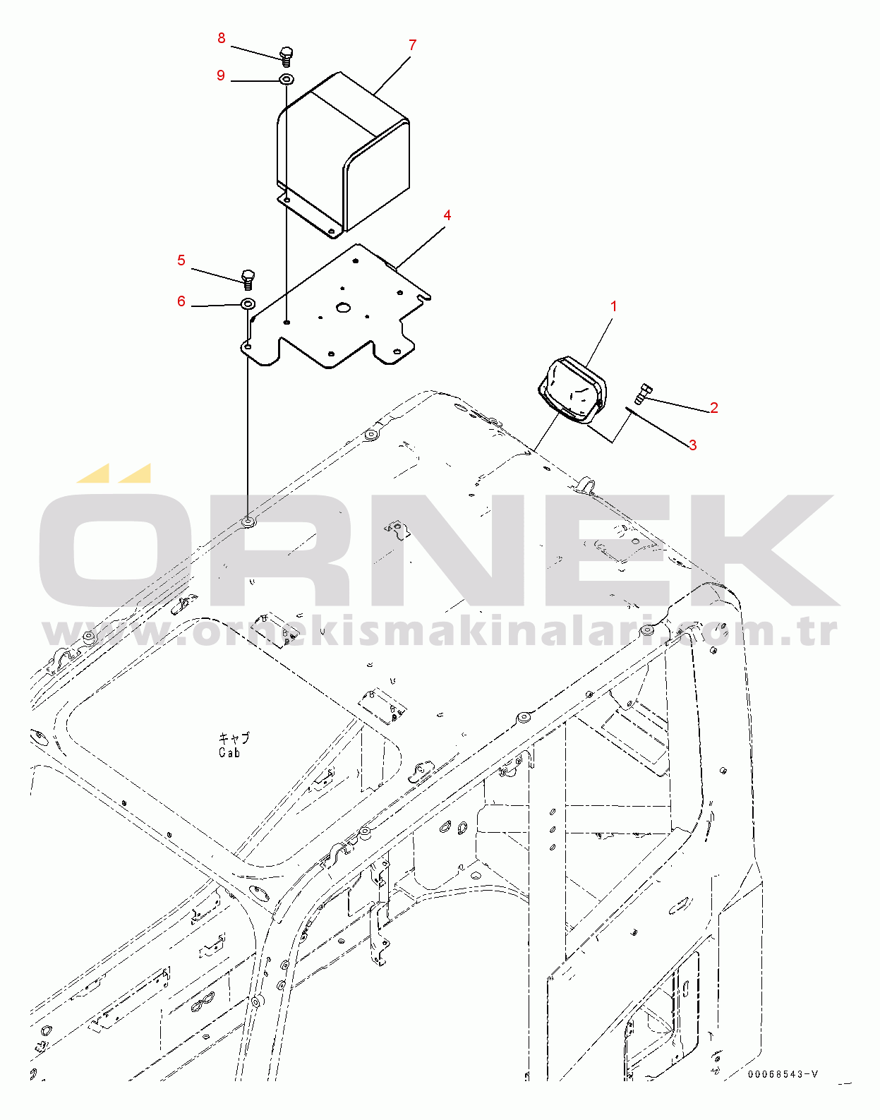 Komatsu PC200LC-8 S/N 350001-UP Beacon Lamp (#350001-351483)