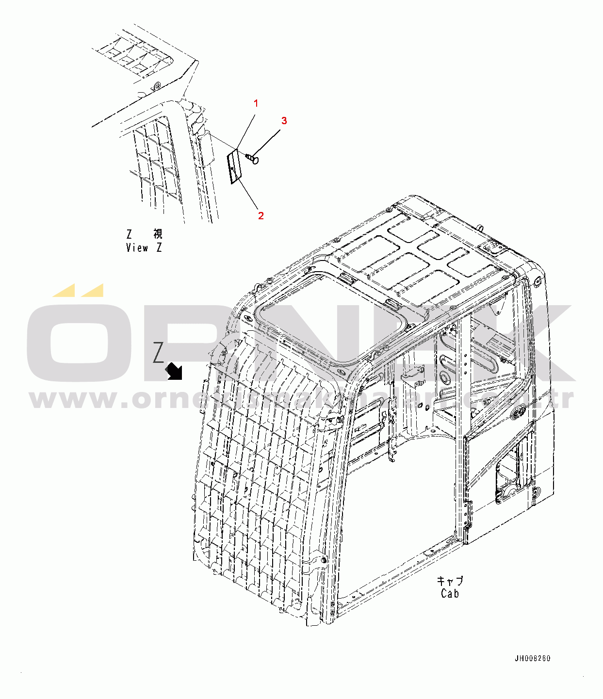 Komatsu PC200LC-8 S/N 350001-UP FOPS Plate (#350001-)
