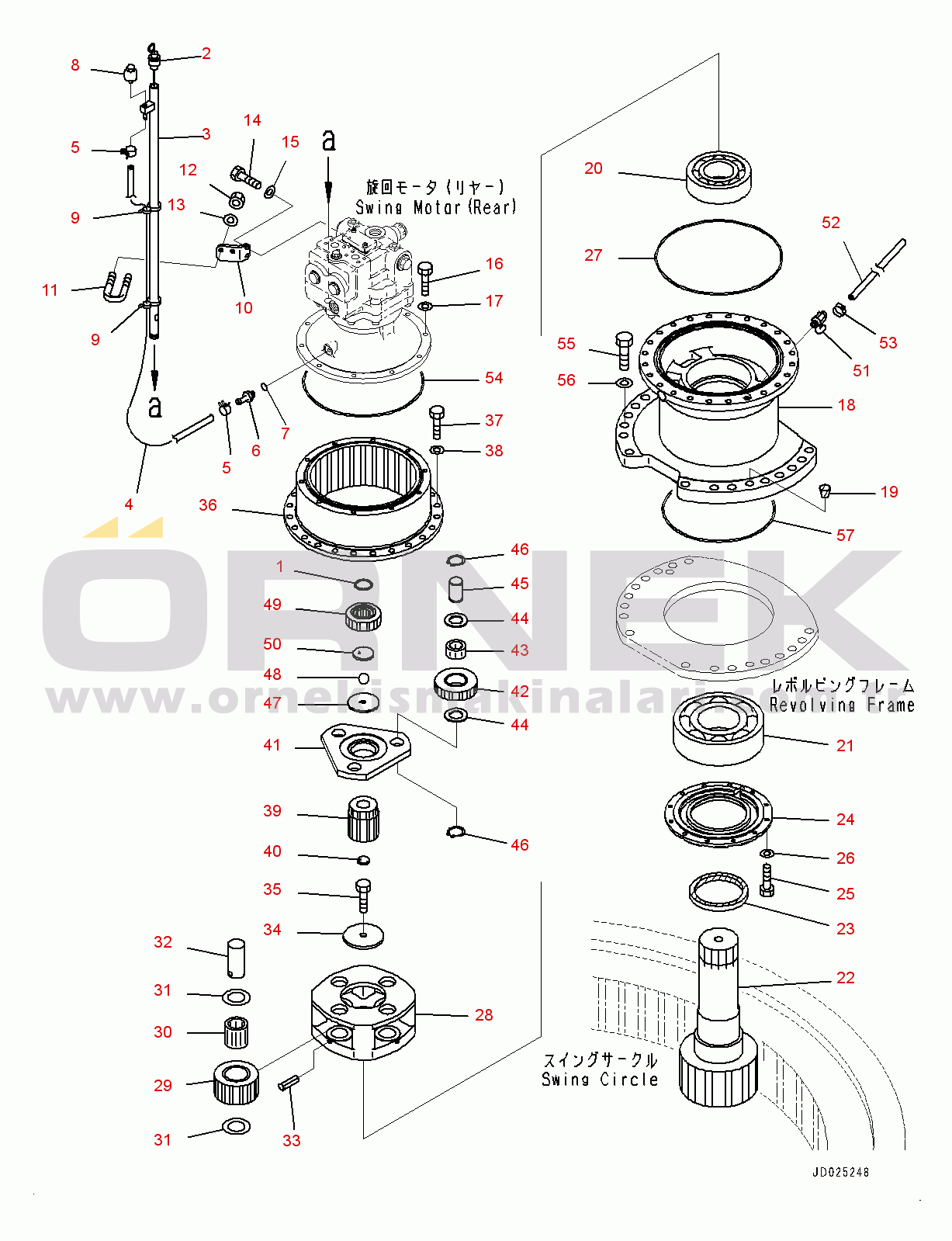 Komatsu PC1250LC-8 S/N 30158-UP Swing Machinery and Motor, Rear (#30158-)