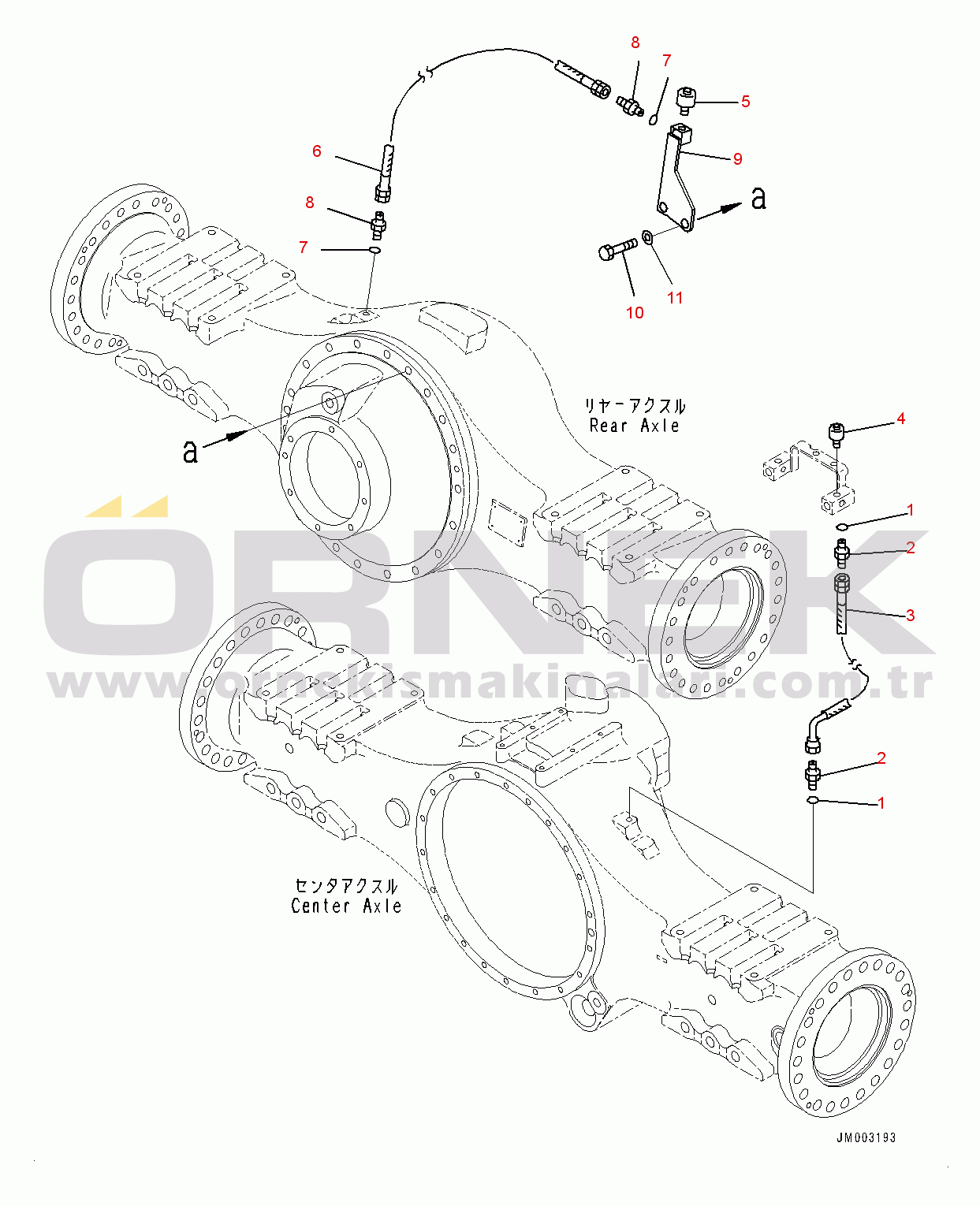 Komatsu HM300-2 S/N 2785-UP Center Brake Oil Cooling Piping, Breather (#2910-)