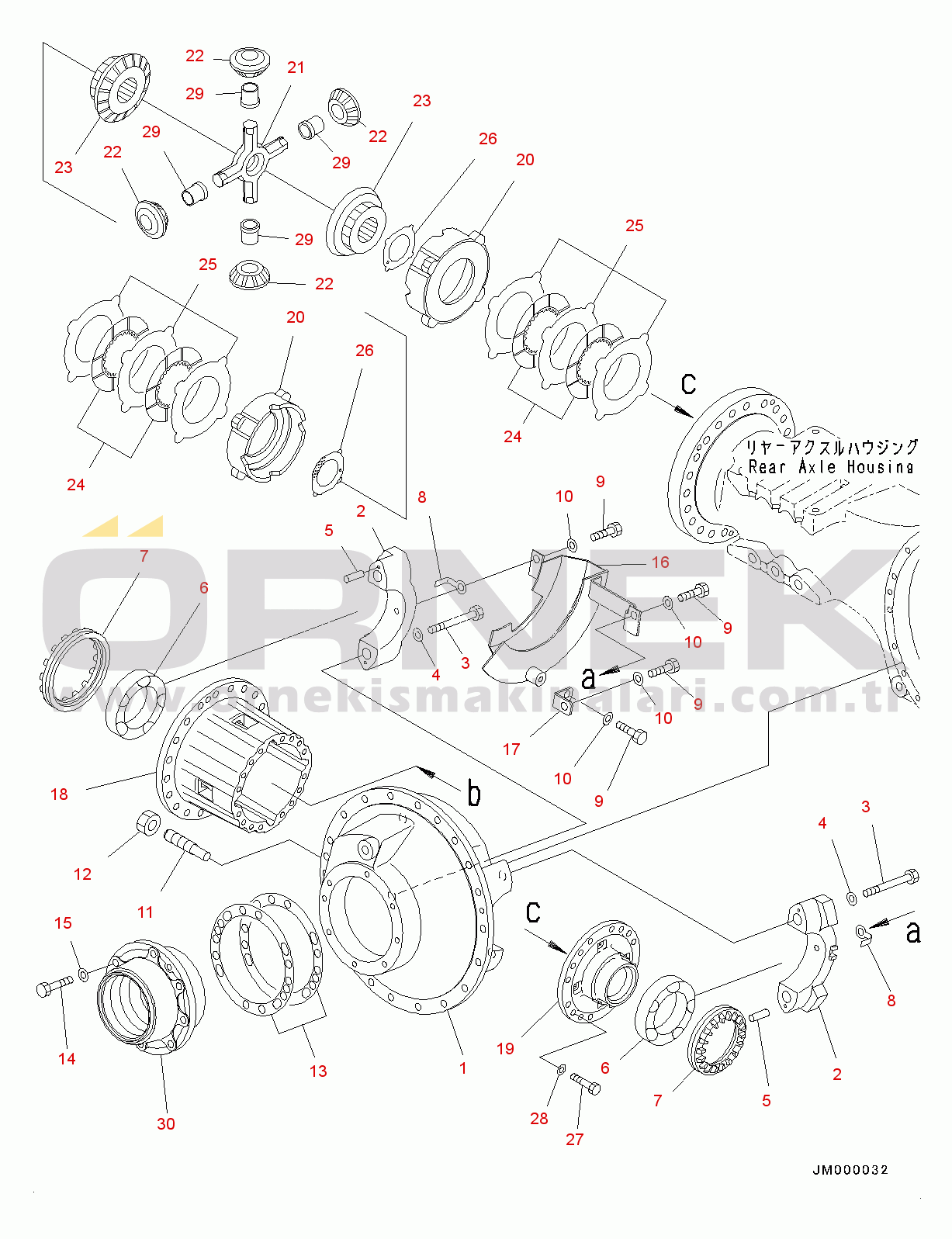 Komatsu HM300-2 S/N 2785-UP Rear Axle, Differential (#2785-)