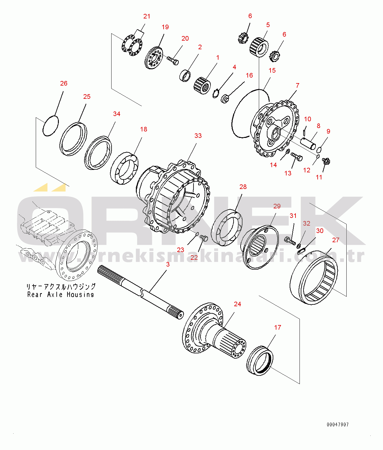 Komatsu HM300-2 S/N 2785-UP Rear Axle, Final Drive (#2785-2846)