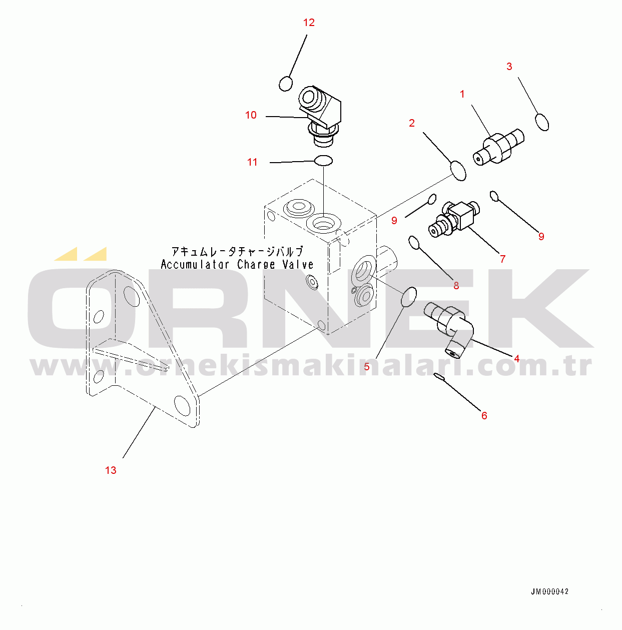 Komatsu HM300-2 S/N 2785-UP Accumulator, Charge Valve Related Parts (#2785-)