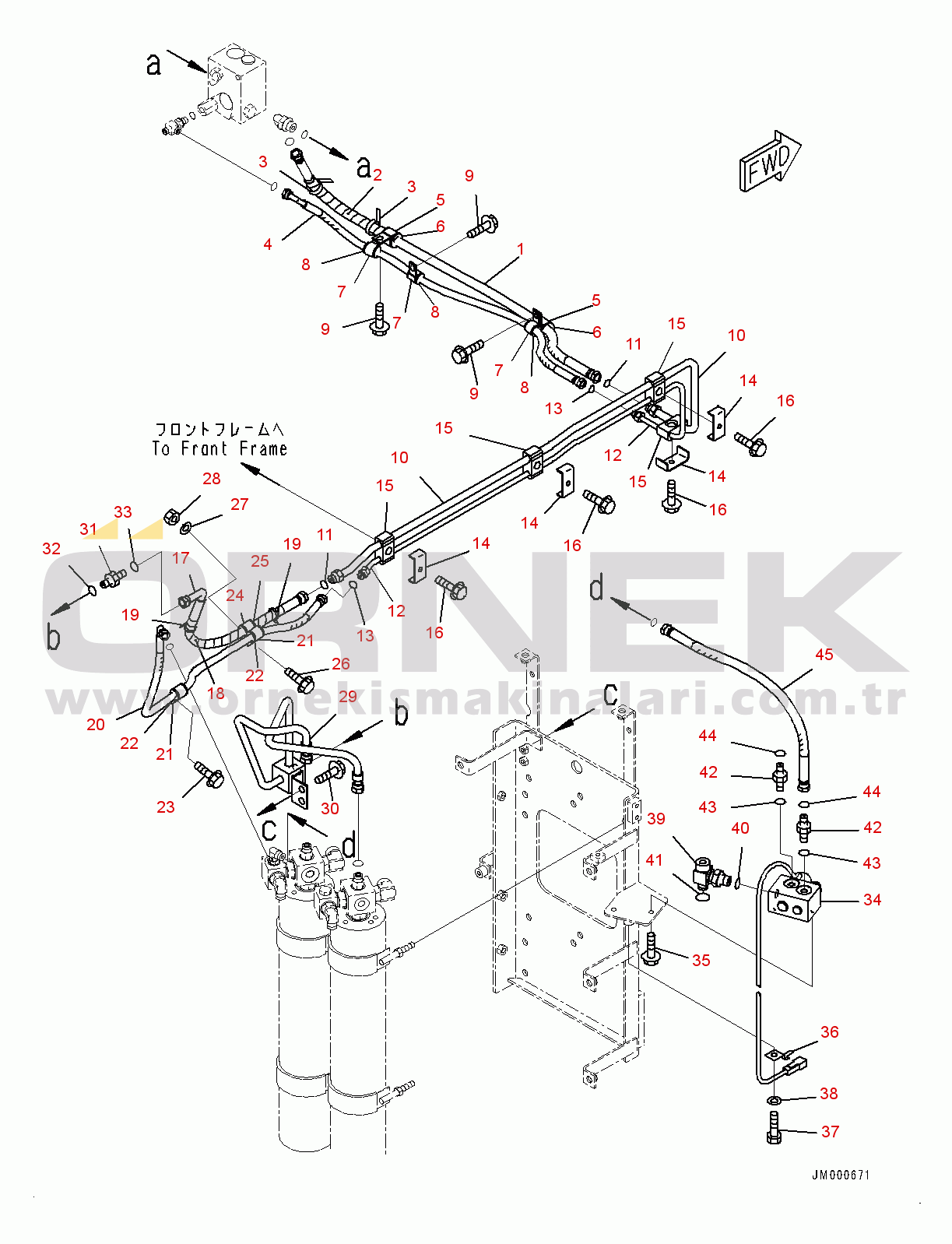 Komatsu HM300-2 S/N 2785-UP Accumulator, Accumulator to Charge Valve (#2785-)