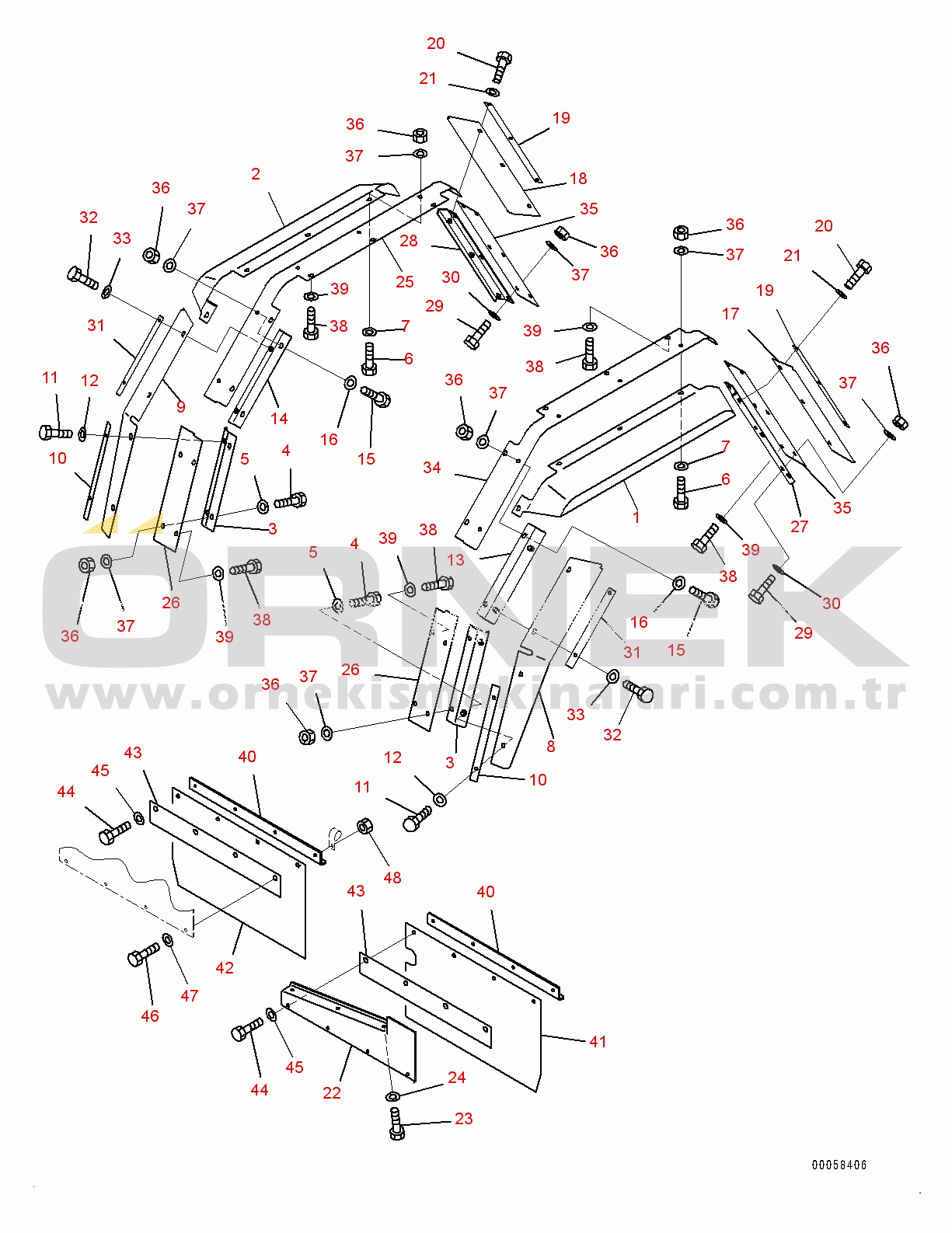 Komatsu HM300-2 S/N 2785-UP Upper Fender Mounting, Mudguard (#2785-)