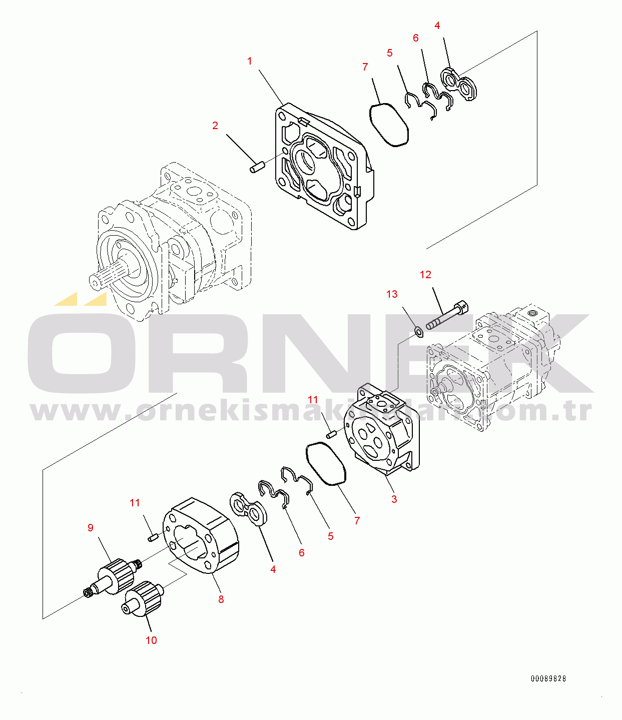 Komatsu WA250PZ-6 S/N 75750-UP (For EU) Hydraulic Oil Pump, Inner Parts, Pump (2/4) (#75750-)