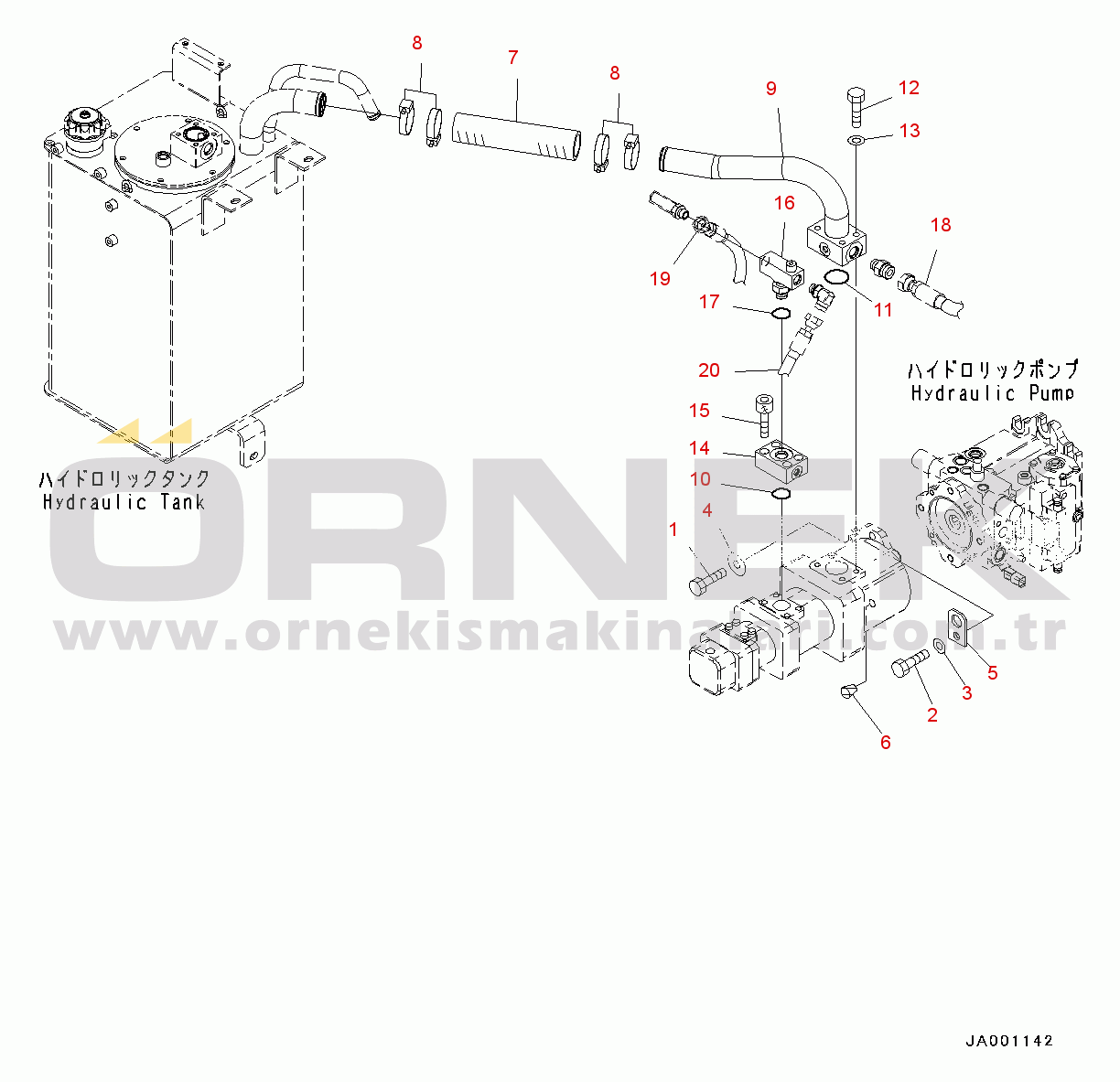 Komatsu WA250PZ-6 S/N 75750-UP (For EU) Hydraulic Oil Pump, Mounting (#75750-)