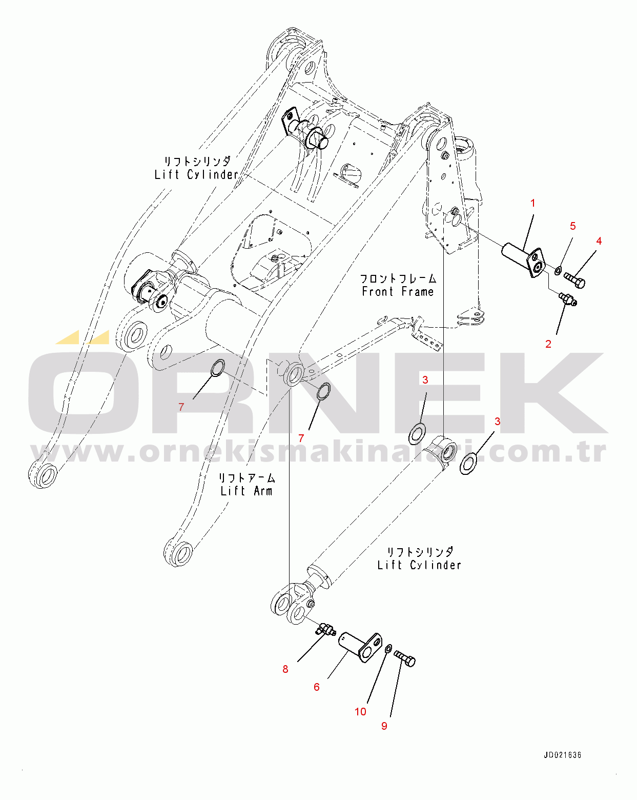 Komatsu WA250PZ-6 S/N 75750-UP (Avrupa İçin) Lift Cylinder, Mounting (#75750-)