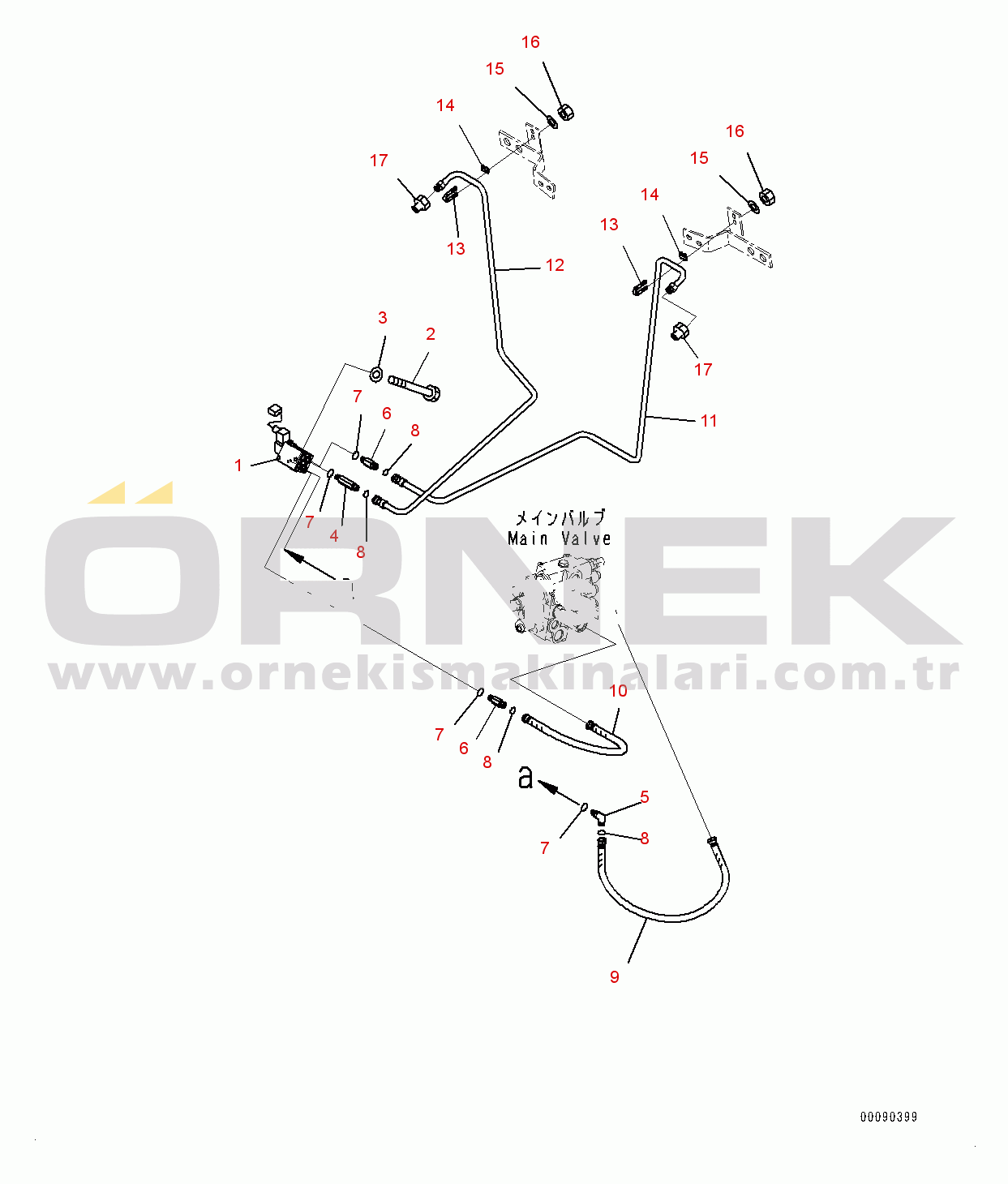 Komatsu WA200PZ-6 S/N 70883-UP Hydraulic Piping, Coupler Lock Cylinder Piping (#70883-)