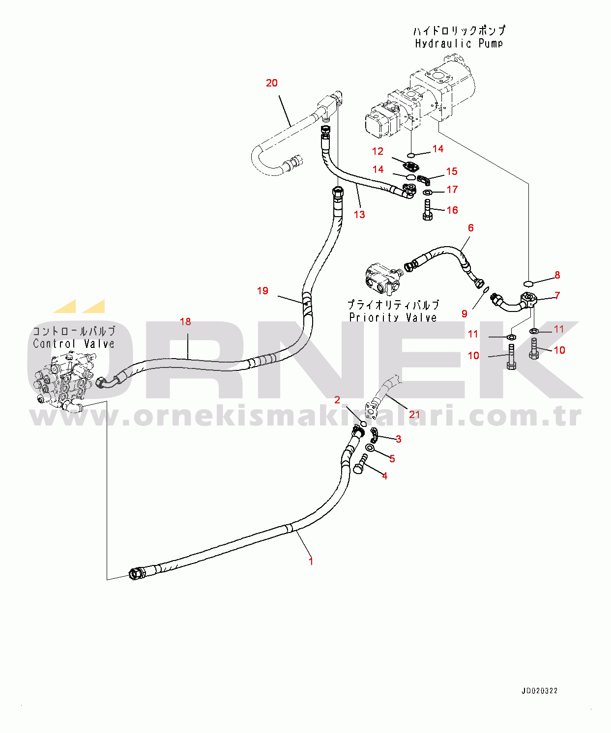 Komatsu WA200PZ-6 S/N 70883-UP Hydraulic Piping, Drain Piping (#70883-)