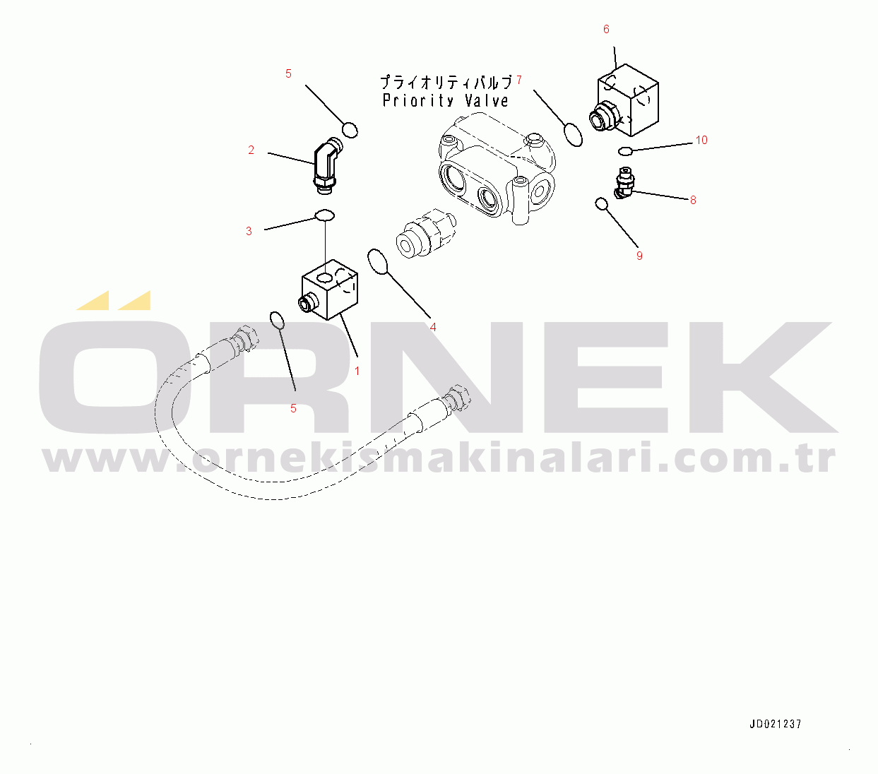 Komatsu WA200PZ-6 S/N 70883-UP Emergency Steering Piping, Block (#72144-)