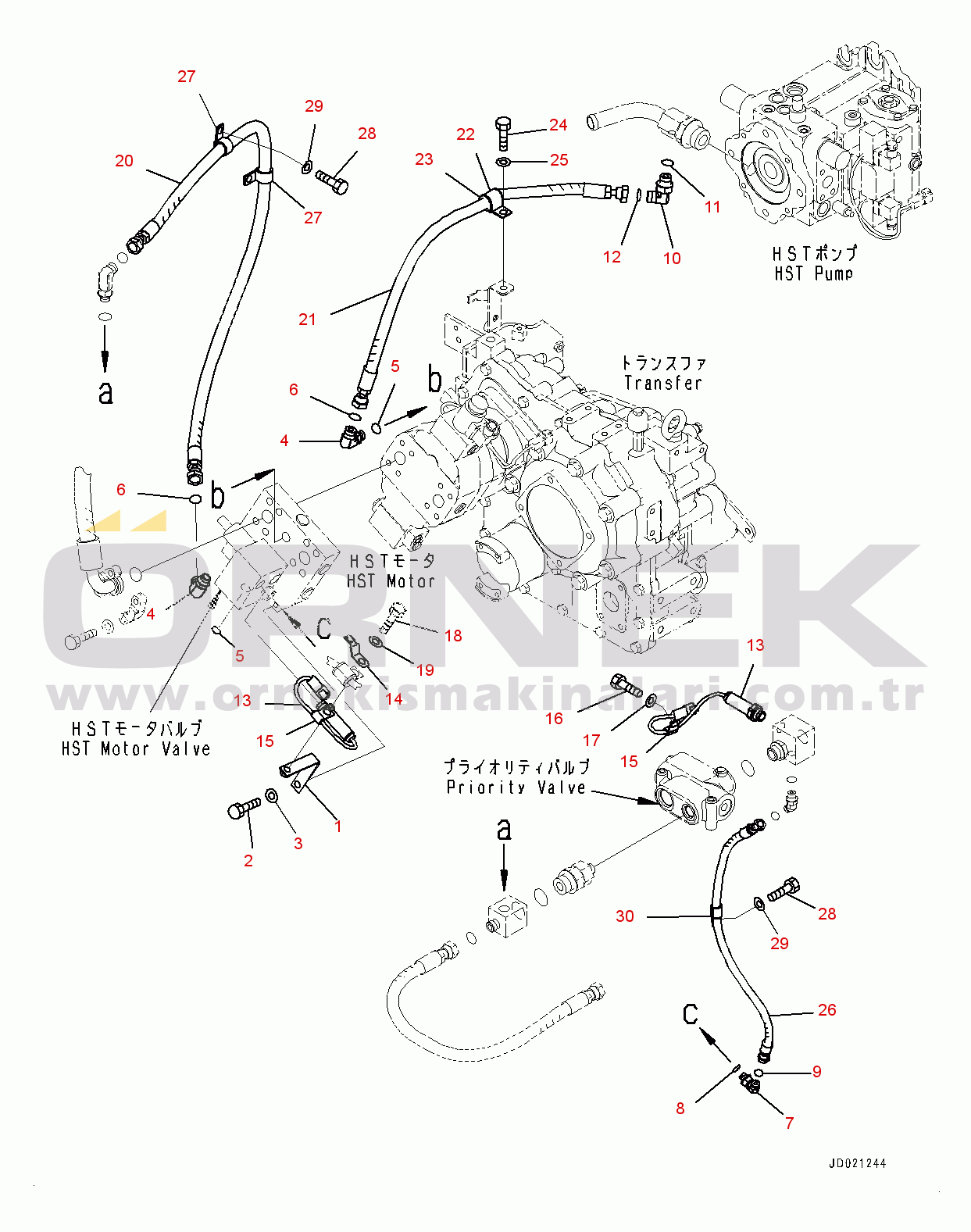 Komatsu WA200PZ-6 S/N 70883-UP Emergency Steering Piping, Piping (#72144-)
