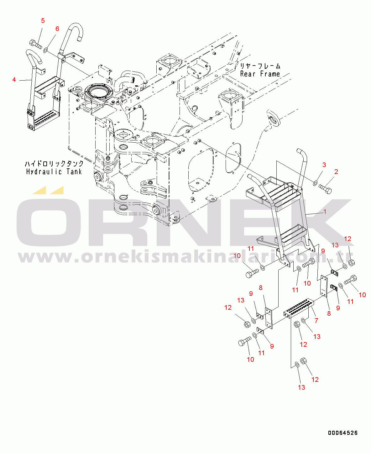 Komatsu WA200PZ-6 S/N 70883-UP Ladder (#70883-)