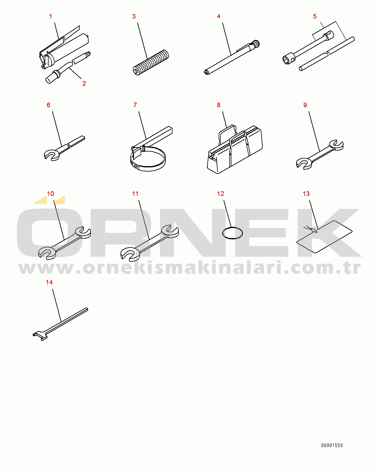 Komatsu WA200PZ-6 S/N 70883-UP General Tool Set (#70883-72038)