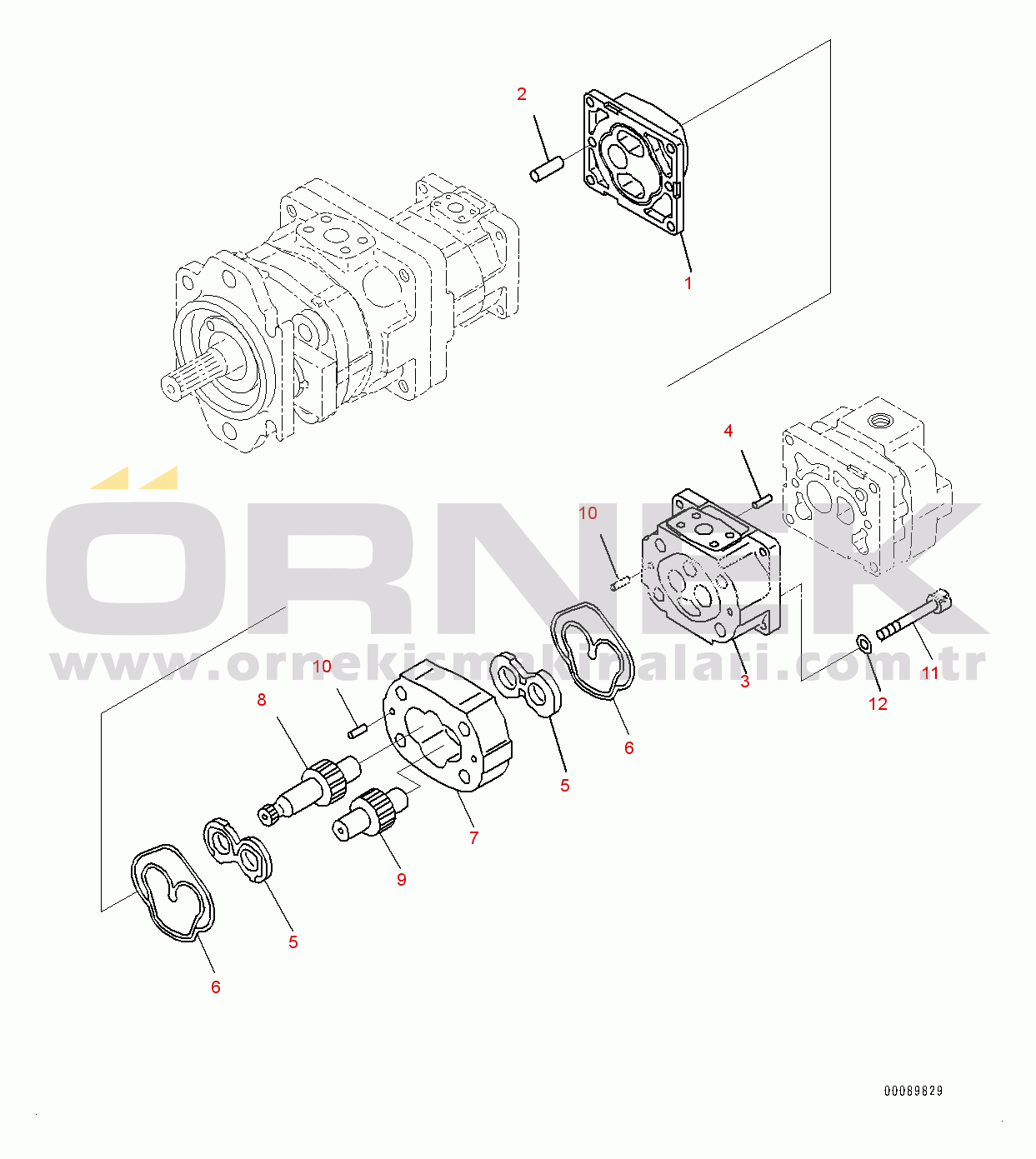 Komatsu WA200PZ-6 S/N 70883-UP (For EU) Hydraulic Oil Pump, Inner Parts, Pump (3/4) (#70883-)