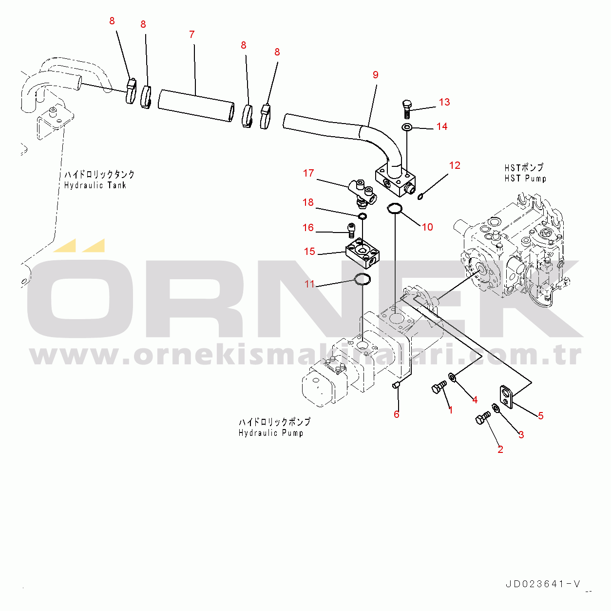 Komatsu WA200PZ-6 S/N 70883-UP (For EU) Hydraulic Oil Pump, Mounting (#70883-)