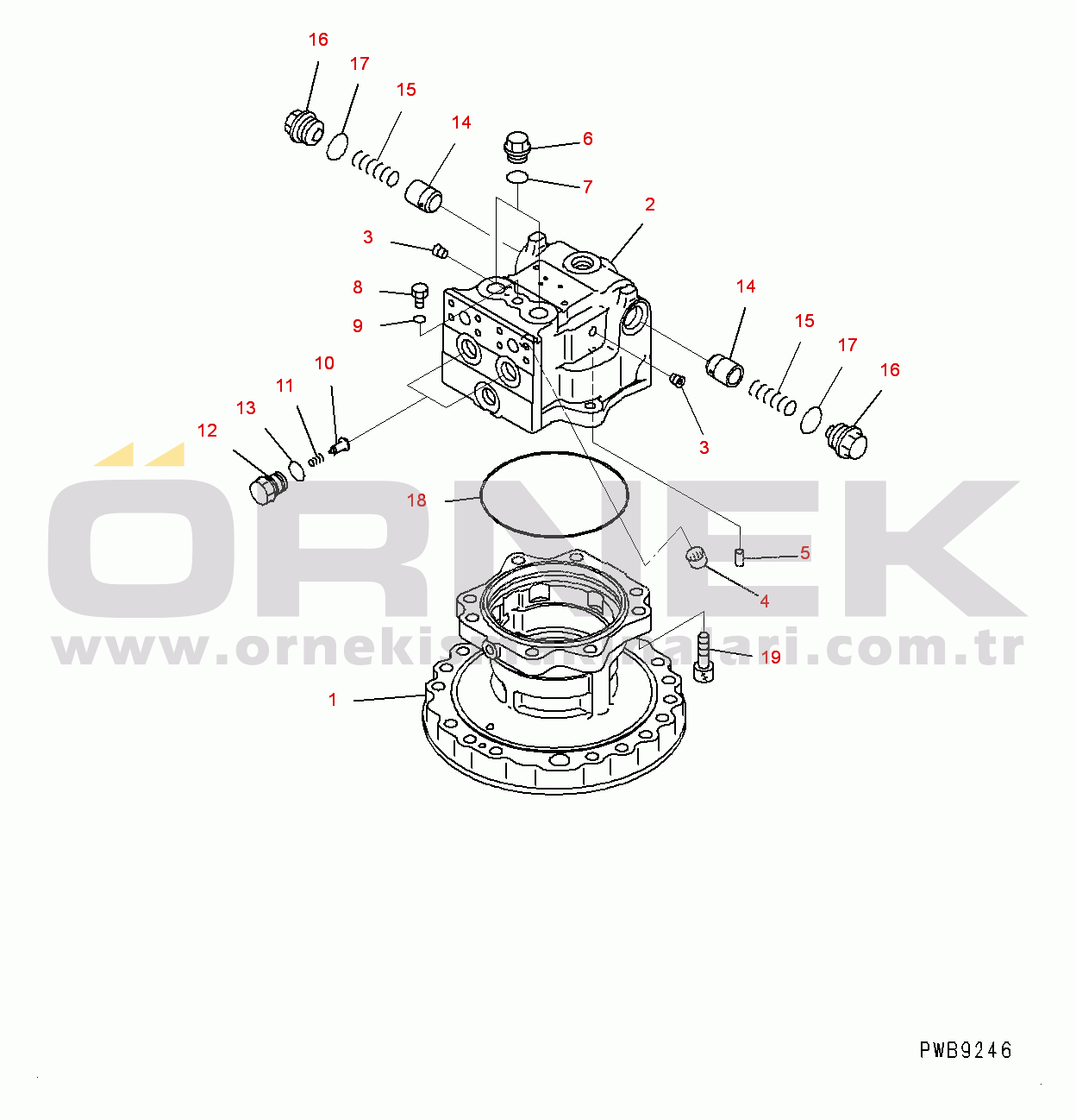Komatsu PC650LC-8E0 S/N 65001-UP Swing Machinery, Inner Parts, Swing Motor (1/6) (#65001-)