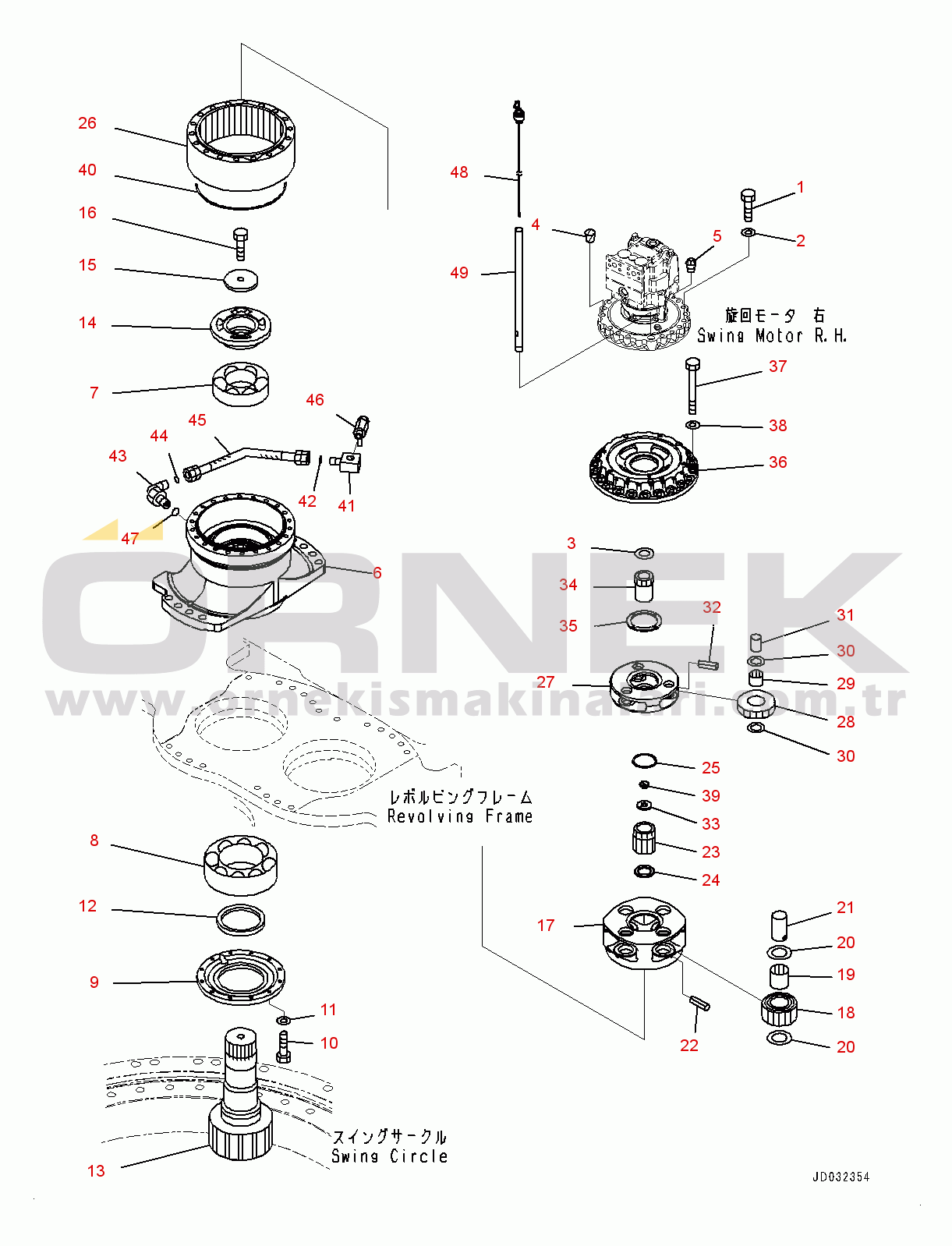 Komatsu PC650LC-8E0 S/N 65001-UP Swing Machinery, RHS (#65001-)