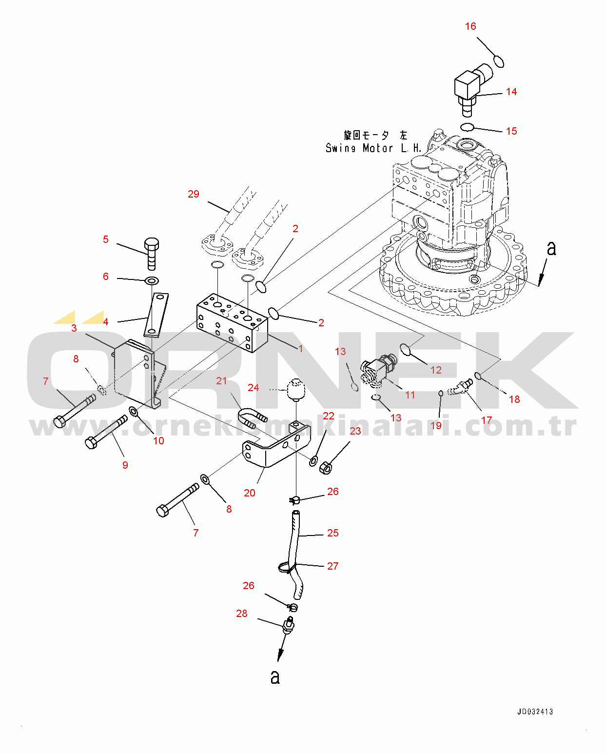 Komatsu PC650LC-8E0 S/N 65001-UP Swing Machinery, Block (2/2) (#65001-)