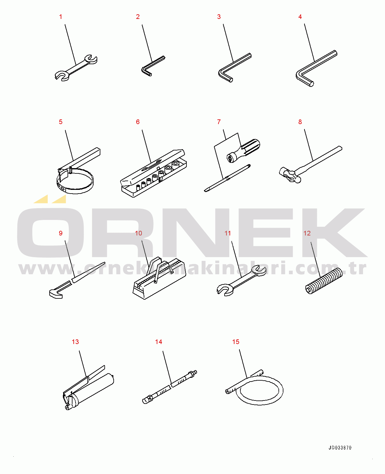 Komatsu PC650LC-8E0 S/N 65001-UP General Tool Set (#65001-)