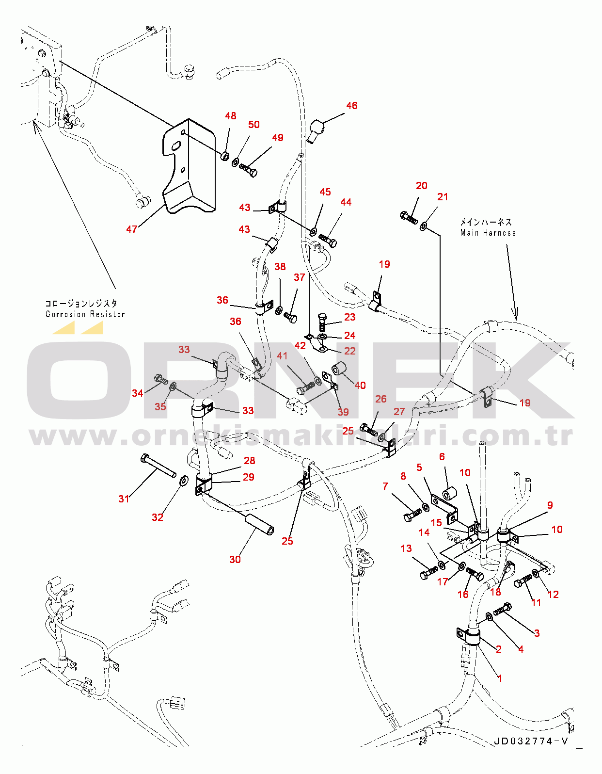 Komatsu PC600-8E0 S/N 65001-UP Wiring Harness, Main Wiring Harness (2/3) (#65001-)