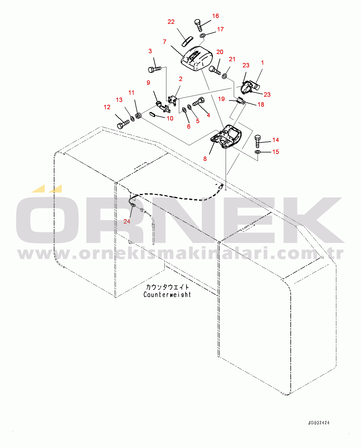 Komatsu PC600-8E0 S/N 65001-UP Rearview Camera (#65001-)