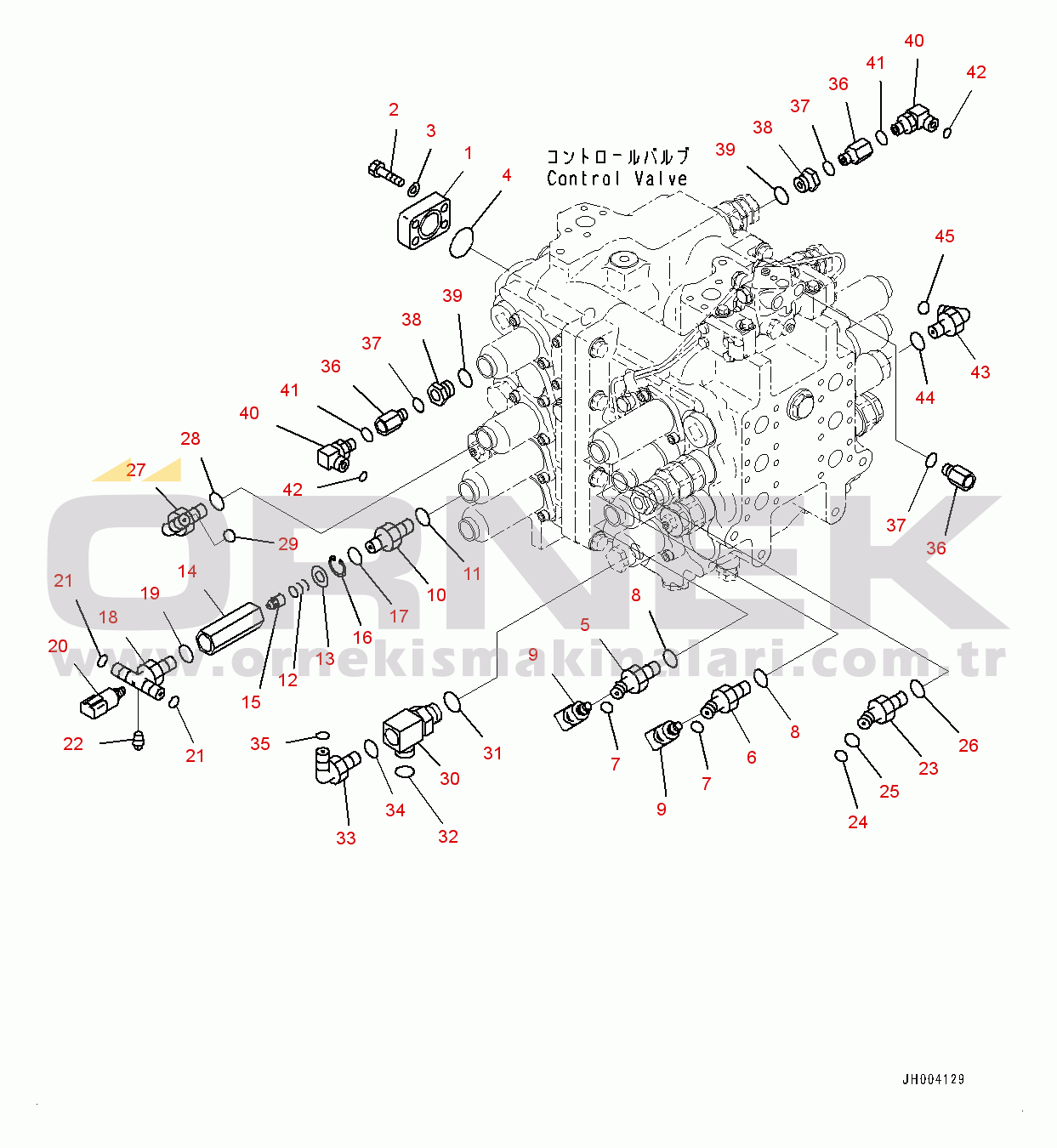 Komatsu PC600-8E0 S/N 65001-UP Control Valve, Connecting Parts (1/2) (#65001-)