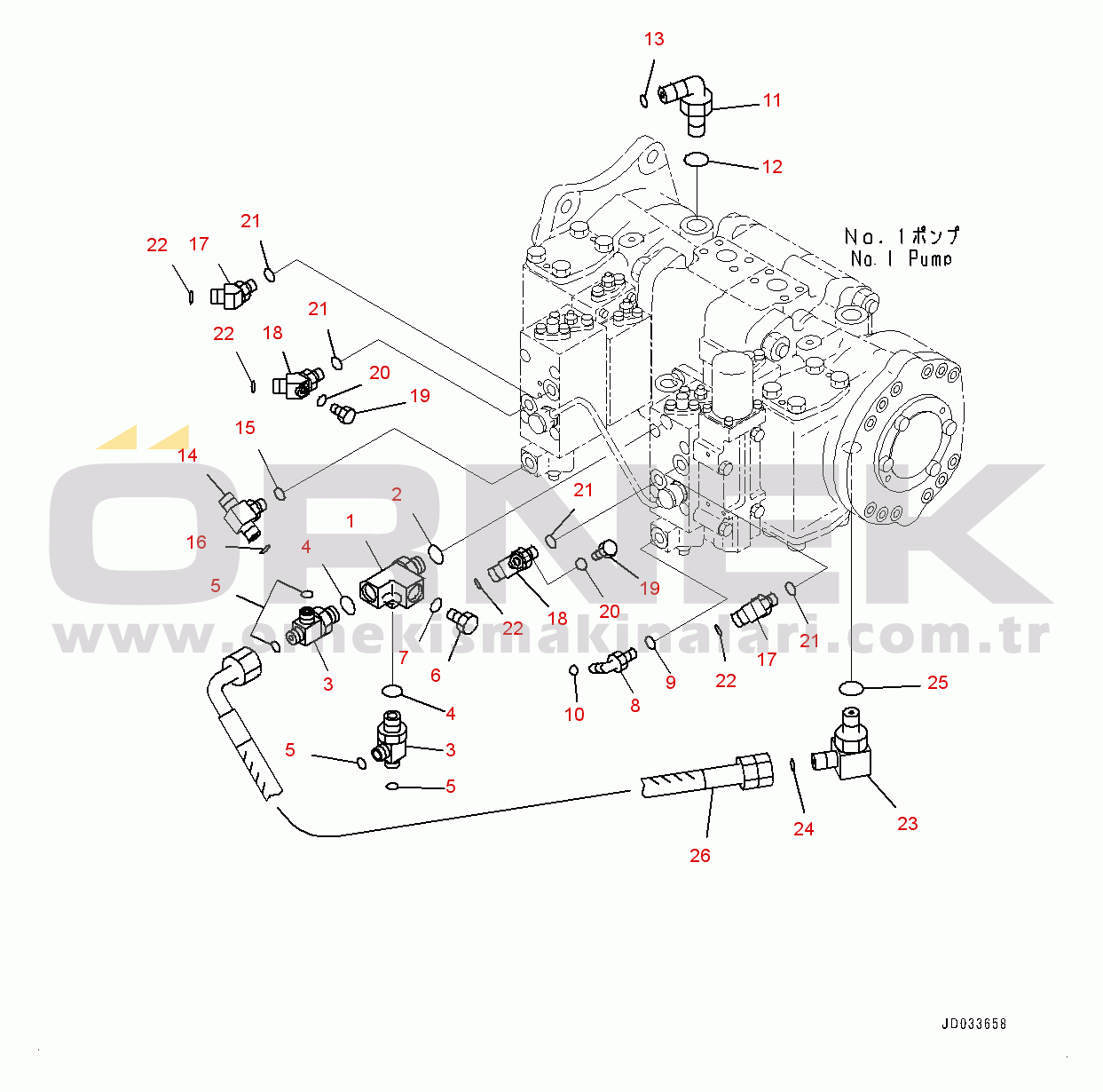 Komatsu PC600-8E0 S/N 65001-UP Piston Pump, Related Parts (#65001-)