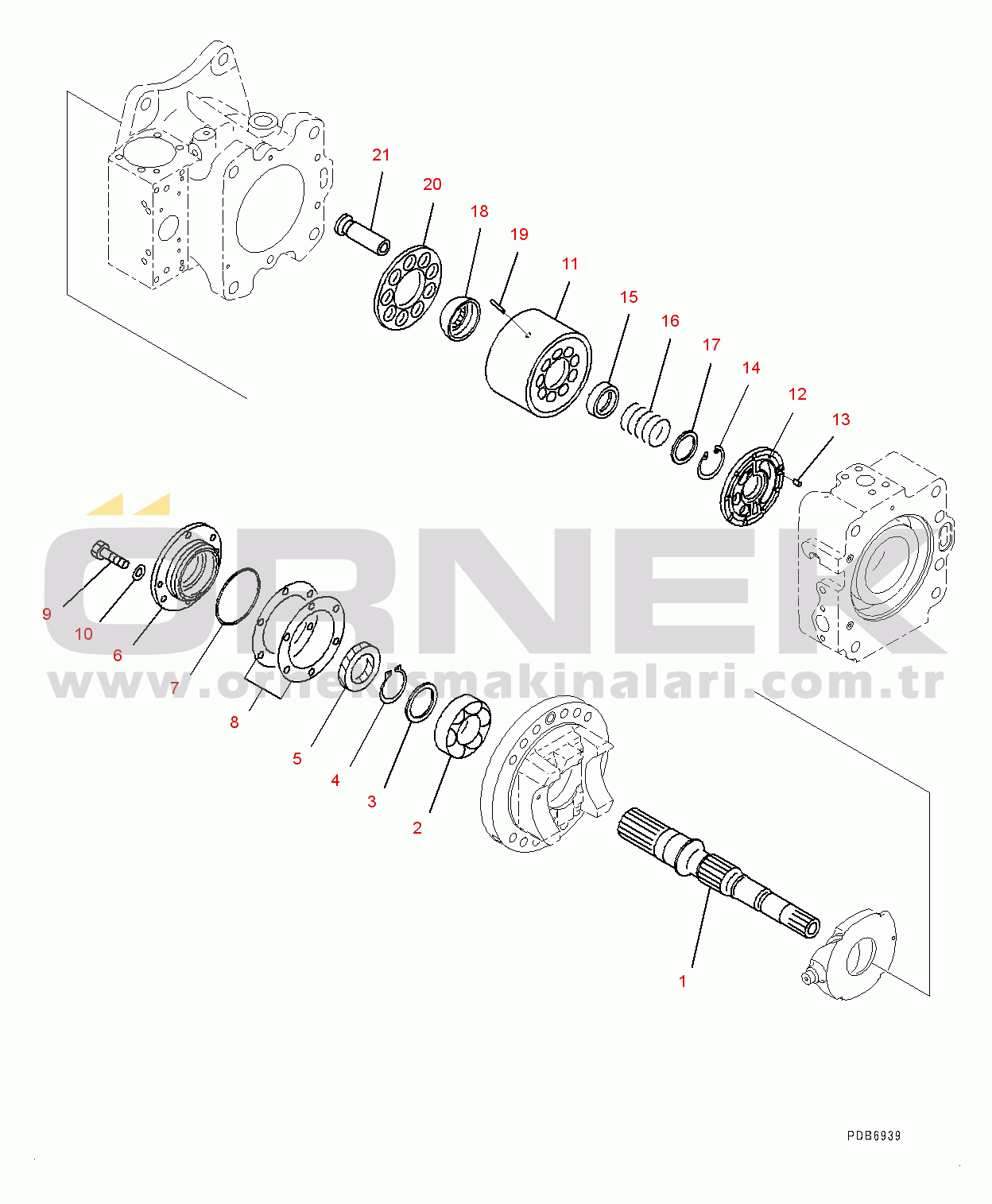 Komatsu PC600-8E0 S/N 65001-UP Piston Pump, Inner Parts, No.1 Pump (2/14) (#65001-)