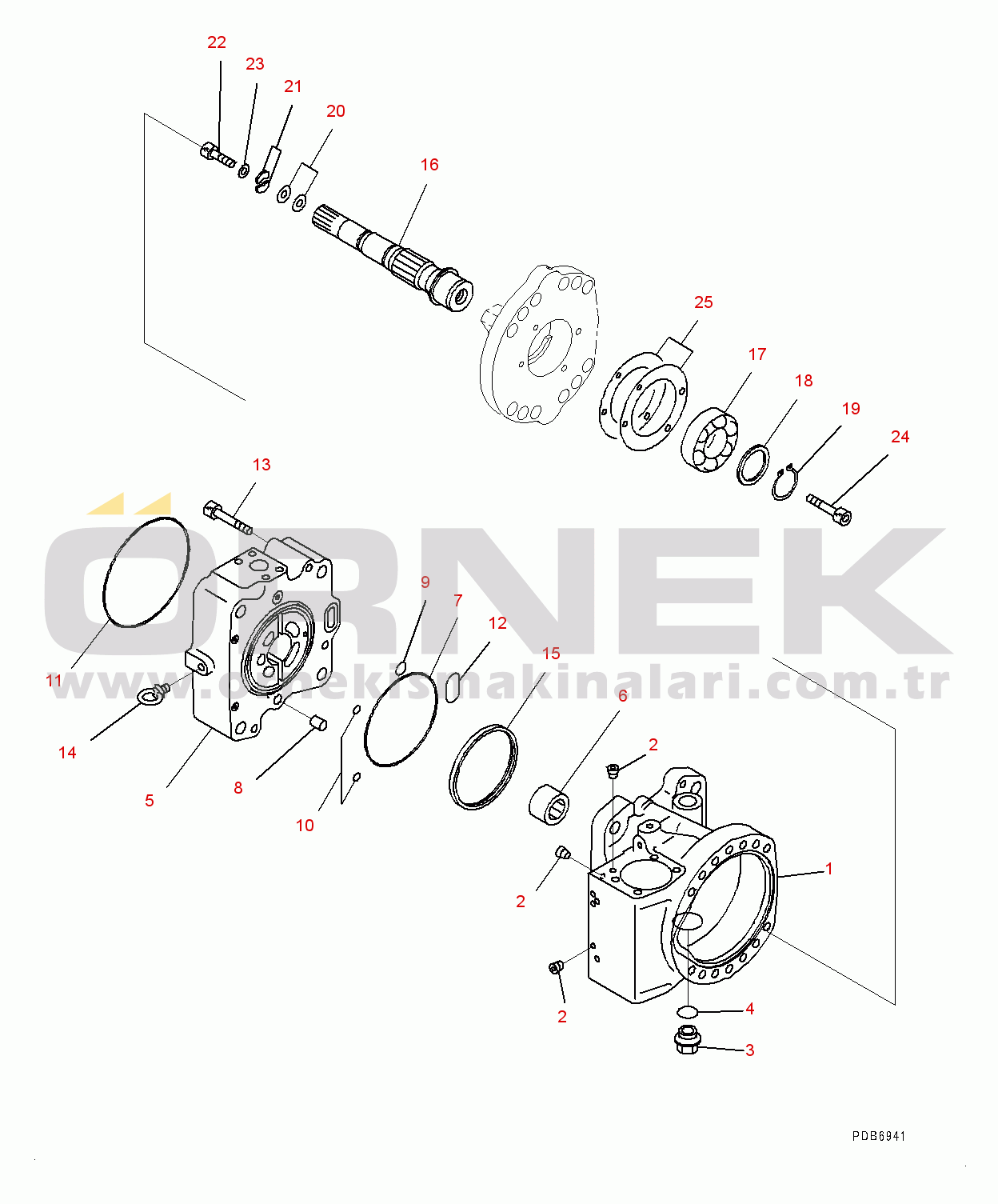 Komatsu PC600-8E0 S/N 65001-UP Piston Pump, Inner Parts, No.1 Pump (4/14) (#65001-)