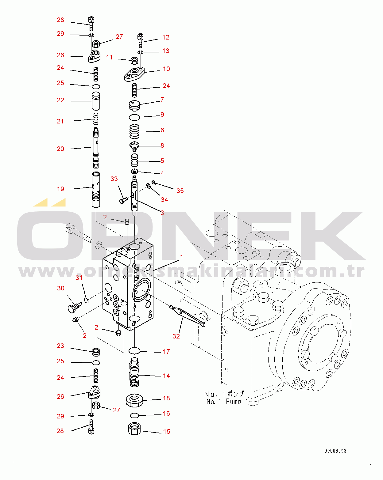 Komatsu PC600-8E0 S/N 65001-UP Piston Pump, Inner Parts, No.1 Pump (10/14) (#65001-)