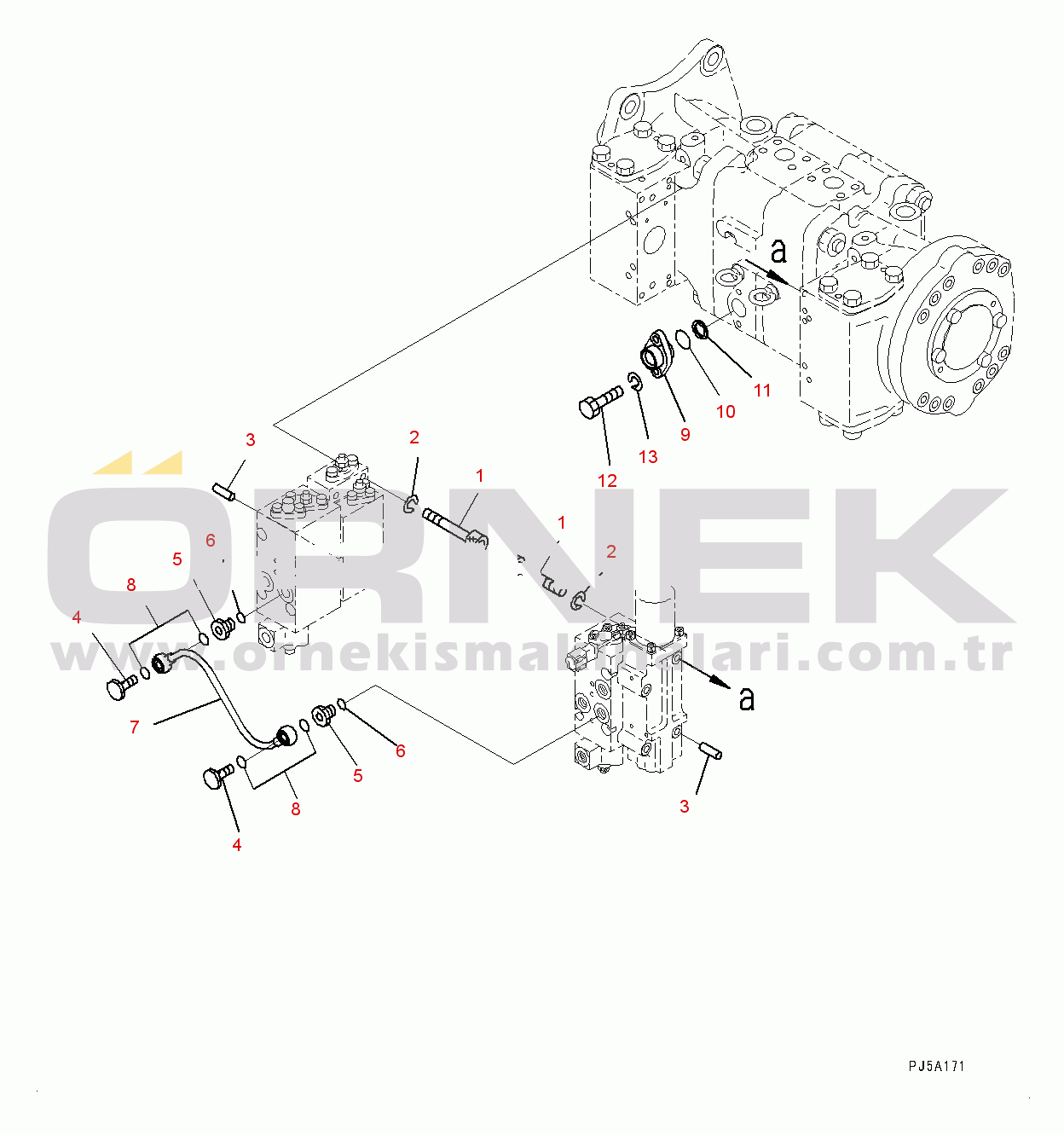 Komatsu PC600-8E0 S/N 65001-UP Piston Pump, Inner Parts, No.1 Pump (14/14) (#65001-)