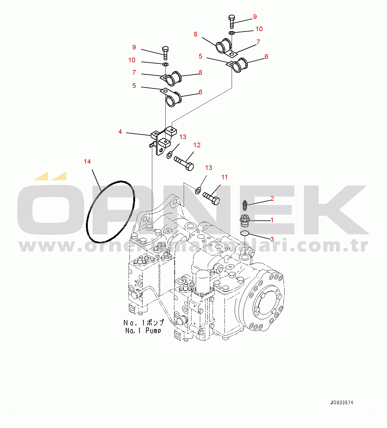 Komatsu PC600-8E0 S/N 65001-UP Piston Pump, Connecting Parts (#65001-)