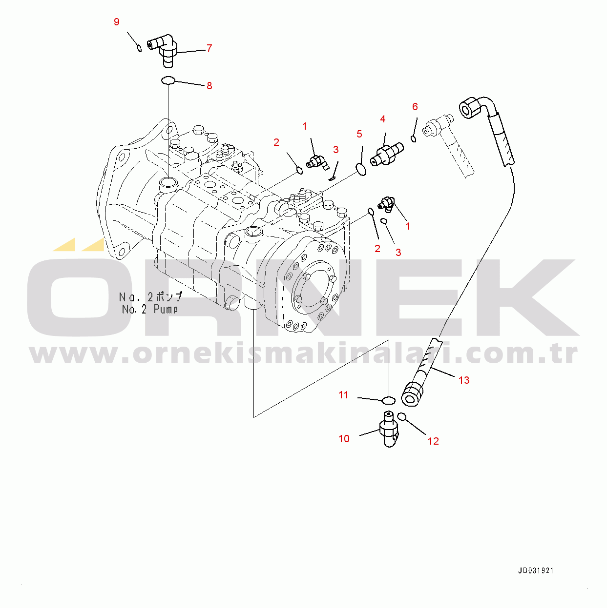 Komatsu PC600-8E0 S/N 65001-UP Piston Pump, Related Parts (#65001-)