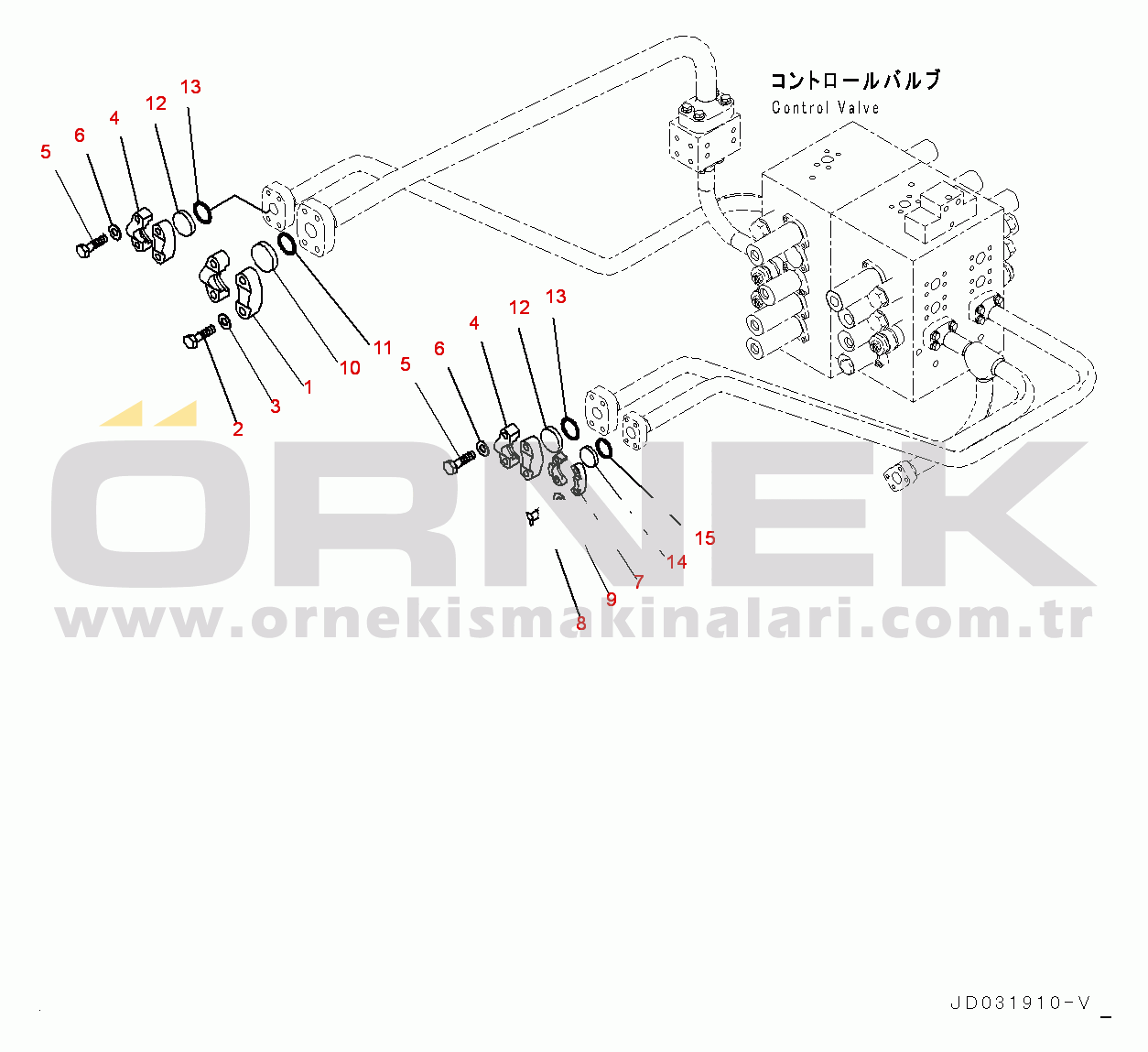 Komatsu PC600-8E0 S/N 65001-UP Arm and Bucket Piping, Related Parts (#65001-)