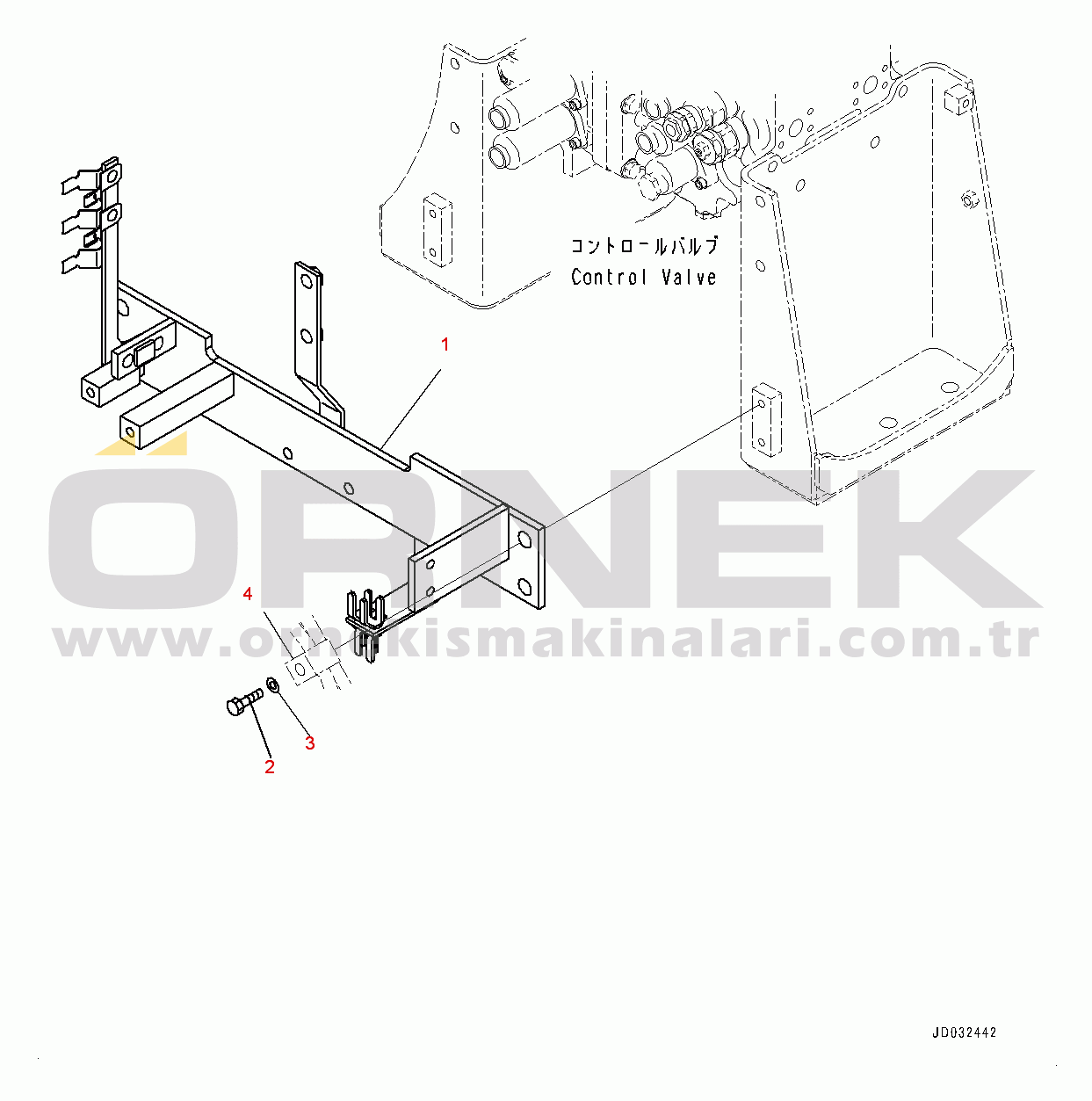 Komatsu PC600-8E0 S/N 65001-UP Solenoid Valve Piping, Bracket (#65001-)