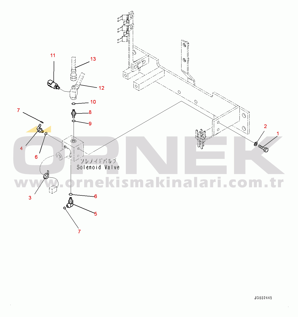 Komatsu PC600-8E0 S/N 65001-UP Solenoid Valve Piping, Connecting Parts (#65001-)