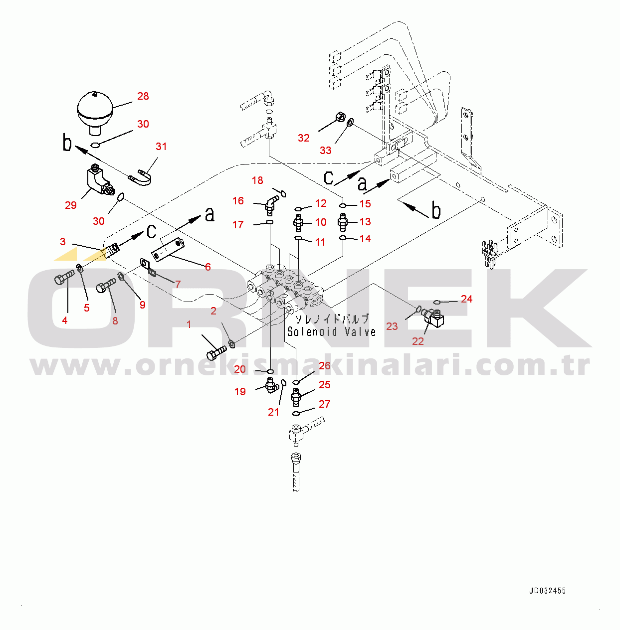 Komatsu PC600-8E0 S/N 65001-UP Solenoid Valve Piping, Related Parts (#65001-)