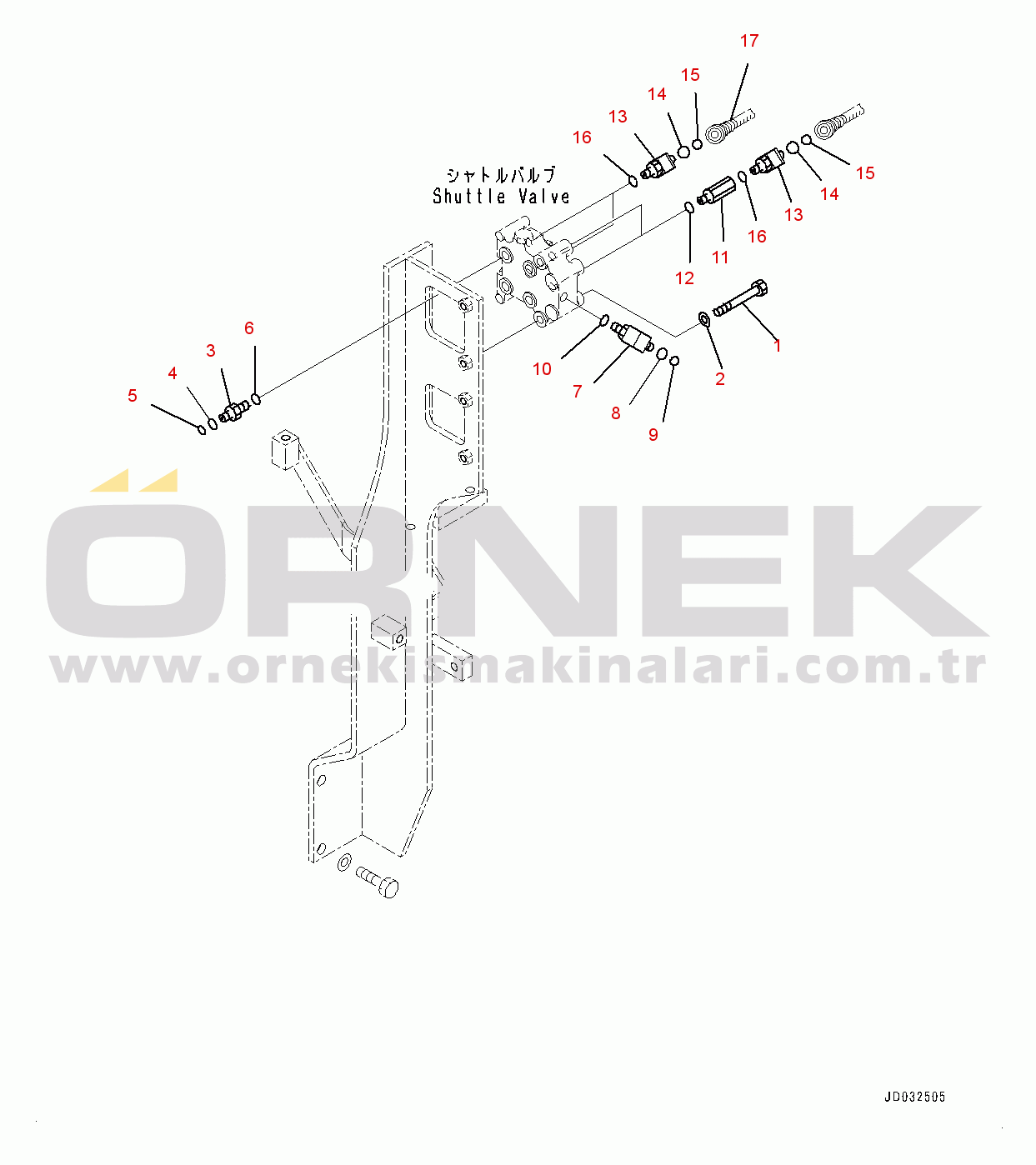 Komatsu PC600-8E0 S/N 65001-UP Shuttle Valve Piping, Related Parts (1/2) (#65001-)