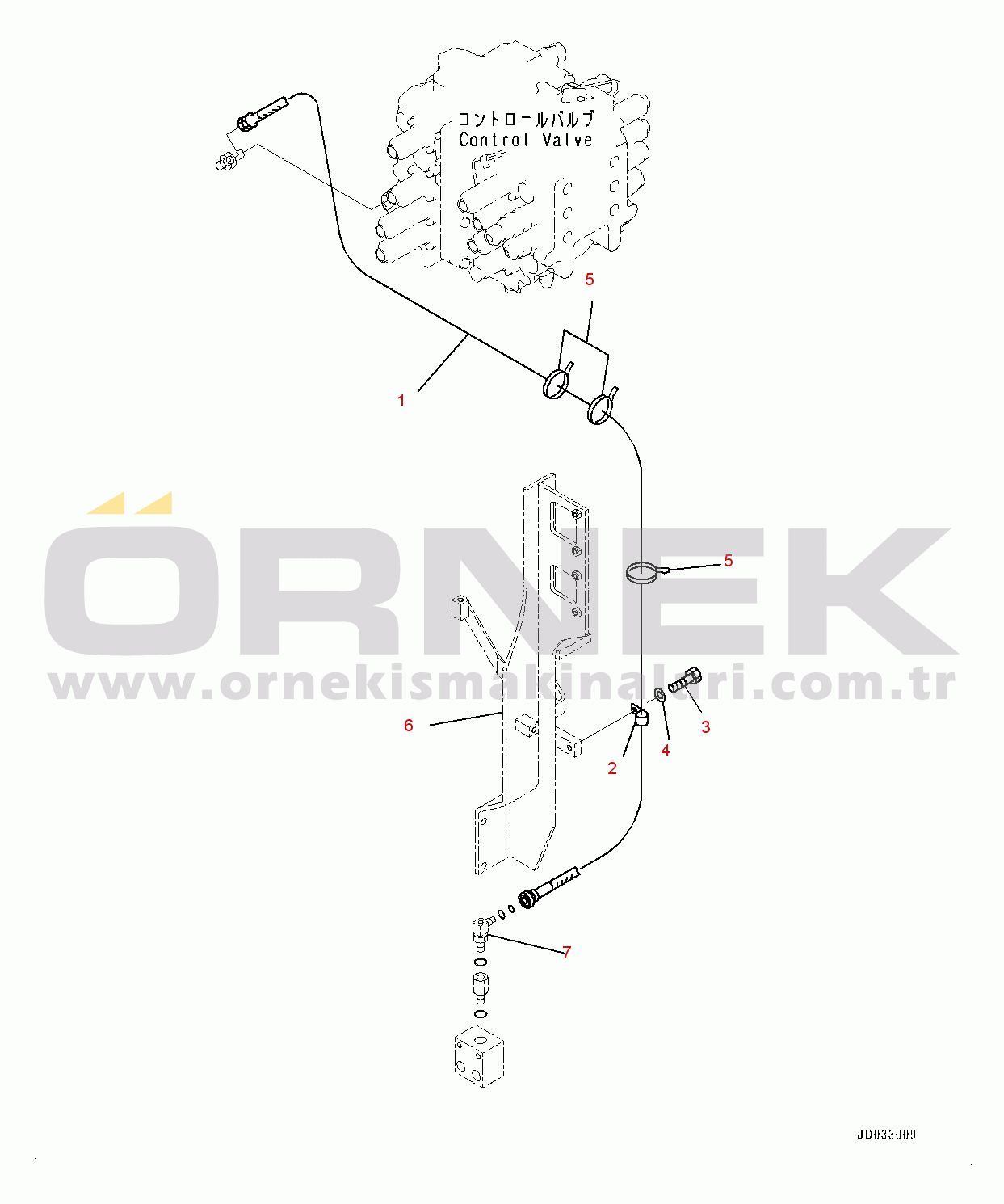 Komatsu PC600-8E0 S/N 65001-UP Proportional Pressure Control (PPC) Main Piping, Hose (2/2) (#65001-)