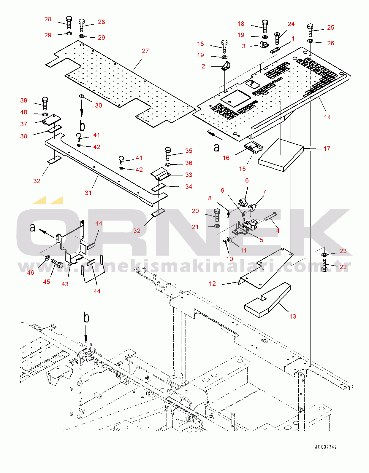 Komatsu PC600-8E0 S/N 65001-UP Rear Cover (#65001-)