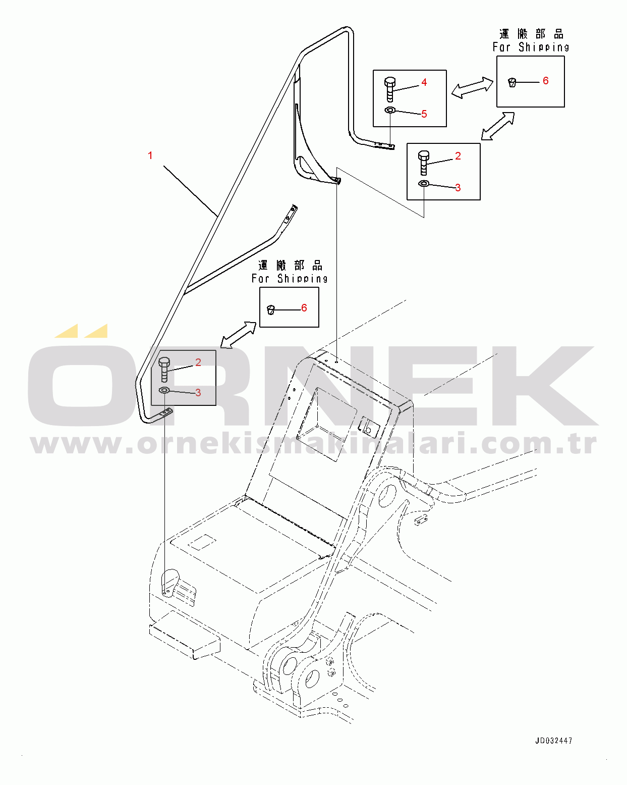 Komatsu PC600-8E0 S/N 65001-UP Handrail (#65001-)
