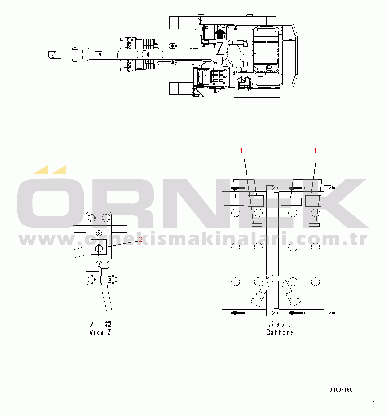 Komatsu PC600-8E0 S/N 65001-UP Battery Caution (#65001-)